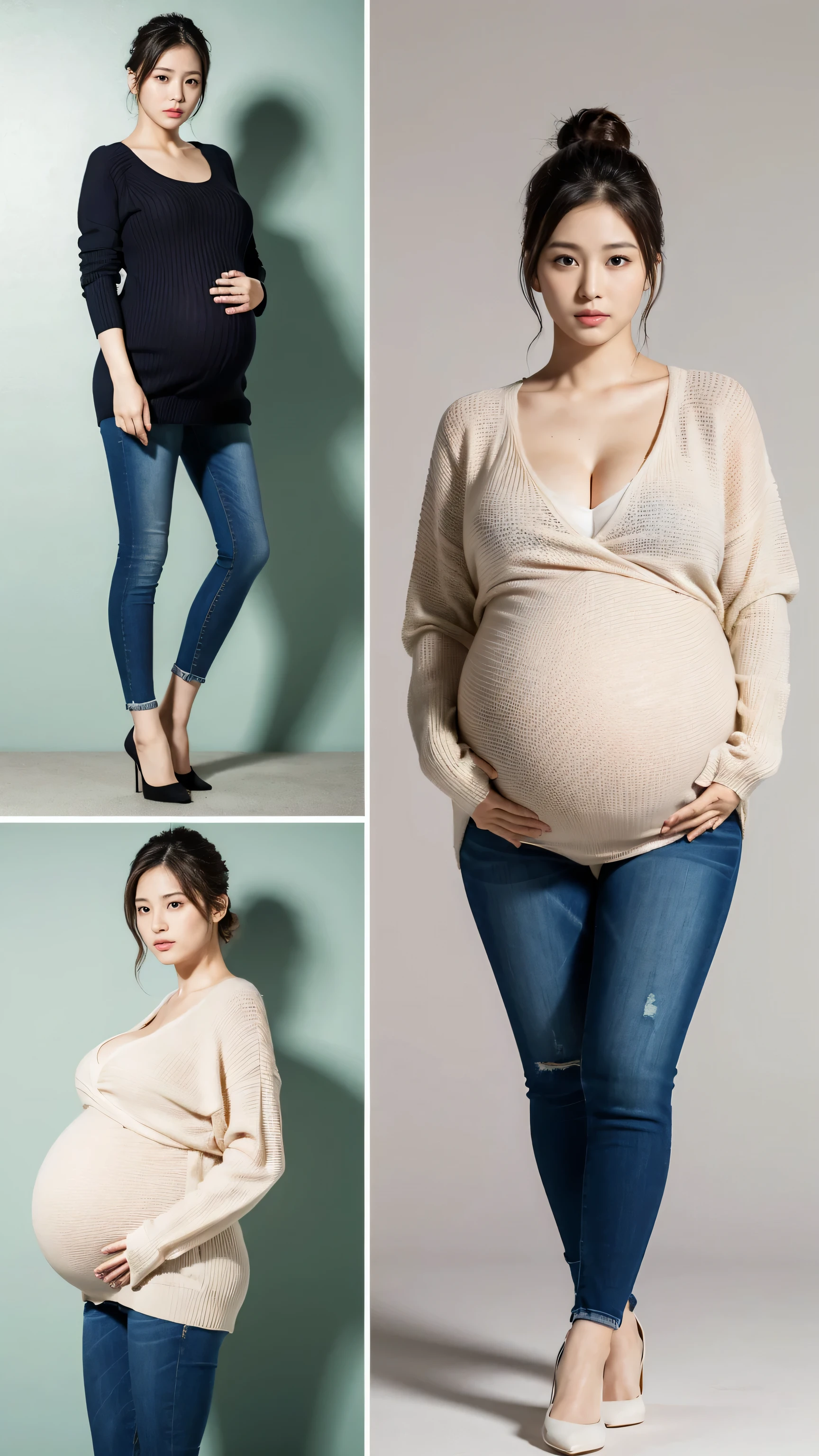 Pregnant women,Wearing a suit,Precise five fingers,Many pregnant women,All are pregnant,Detailed face,I can see your belly,belly button,