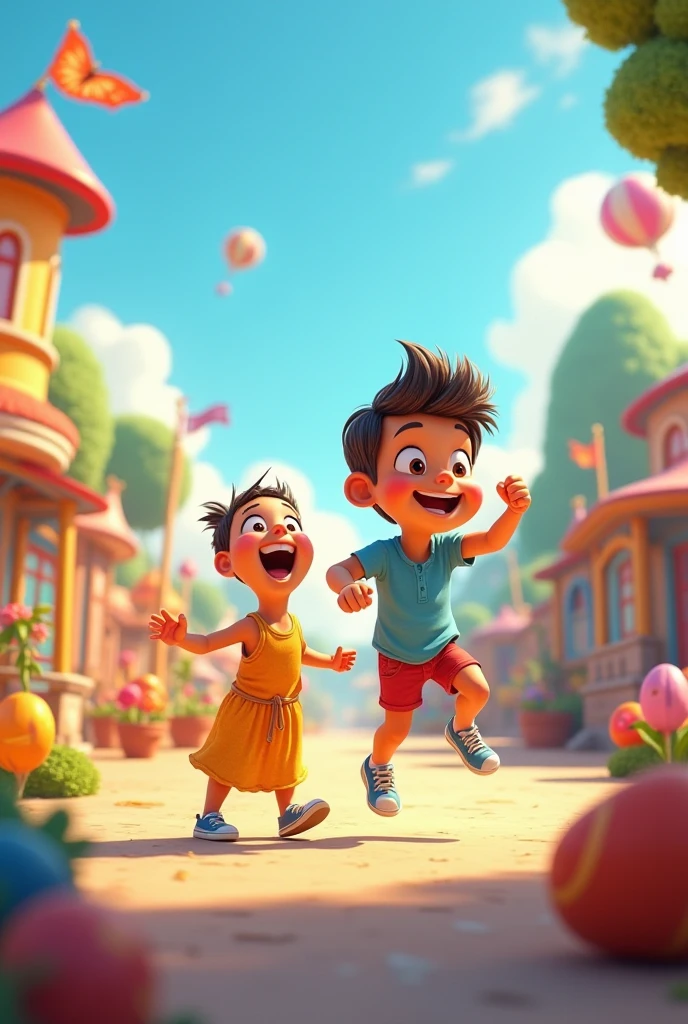 A boy, zoo, many balloons, happy, happy, perfect quality, clear focus (clutter - home: 0.8), (masterpiece: 1.2) (realistic: 1.2) (bokeh) (best quality) (detailed skin: 1.3) (complex details) (8K) (detail eyes) (sharp focus), (happy) full body, two children, clean background, long view composition, 85MM SHOT