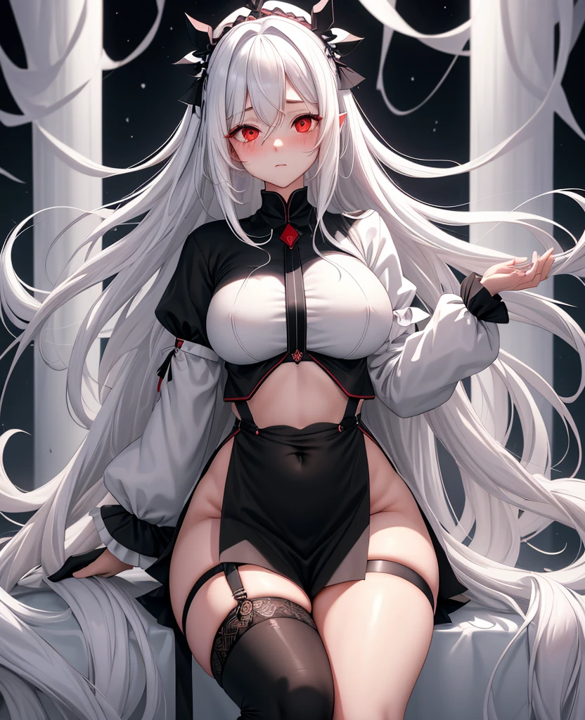 1 girl, long grey hair, golden iris, extremly detailed, succubus, (face perfect:1.1), (high detal:1.1), top-quality, huge breasts, sexy and seductive, tall women, thicc thighs, wide hips, horny, seductive look, absurdes, high res, ultra sharp, 8k, masterpiece, looking at viewer