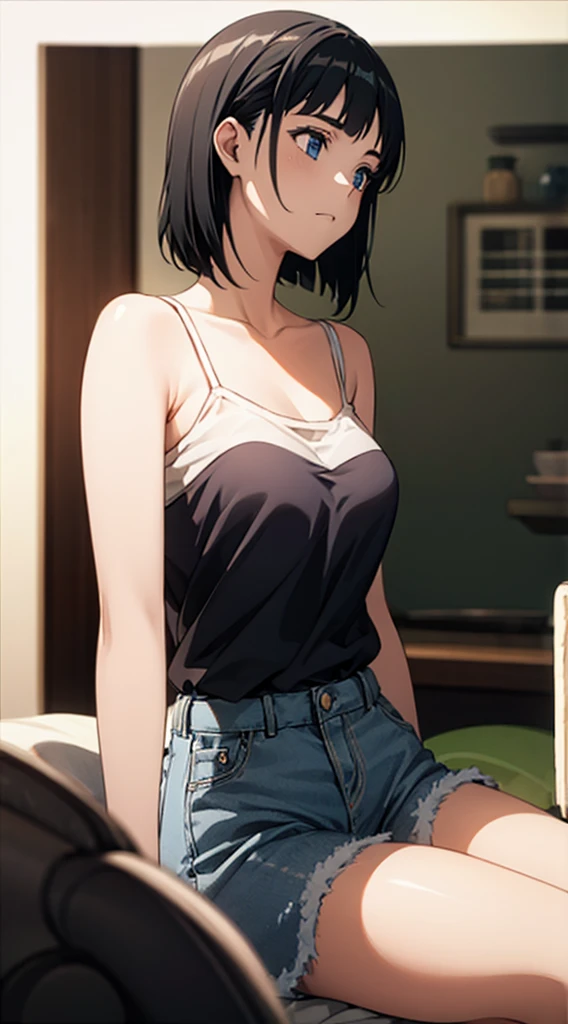 、(masterpiece、Highest quality)、Highest quality, Ultra-high resolution, (((masterpiece))), alone, Sweat、Big eyes, Composition from the front、Shortcuts、Embarrassed face、Blonde Hair、Cut your hair short、School classroom、skirt、short hair、Browsing Caution、Upper body naked、Breasts exposed、Nipples、Large areola、Sitting in a chair without a backrest、Internal Medicine Examination、Woman showing her body、belly button、真Composition from the front、School Insurance Office、curtain、cubicle、window、door、Fluorescent lamp