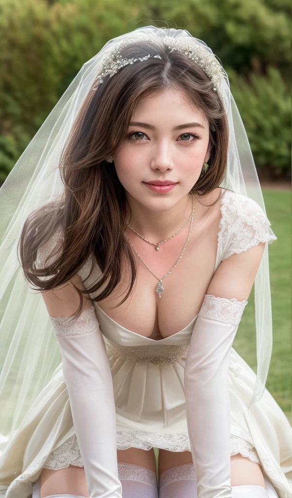 ((nude))(Highest quality, masterpiece:1.2), (Realistic:1.3),, (ultra-Detailed Background, Detailed Background), Bokeh,, , Gorgeous Prom Dresses, Luxury Prom Dresses, Wedding dress, Bridal Veil, Bridal Gauntlet, Bridal Cascading Bouquet,, Upper Body,, Church wedding,, , One girl, cute, Teen, Pause, smile,, Dynamic Angle, ダイナミックなPause,, , Very long hair