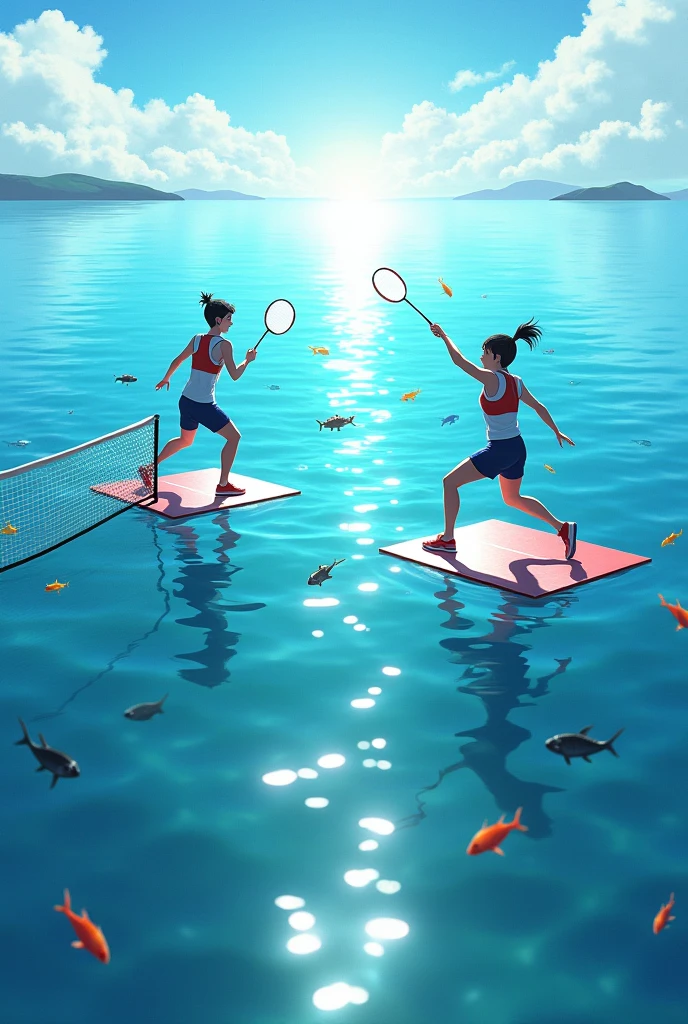 Create a table of table tennis in the ocean
