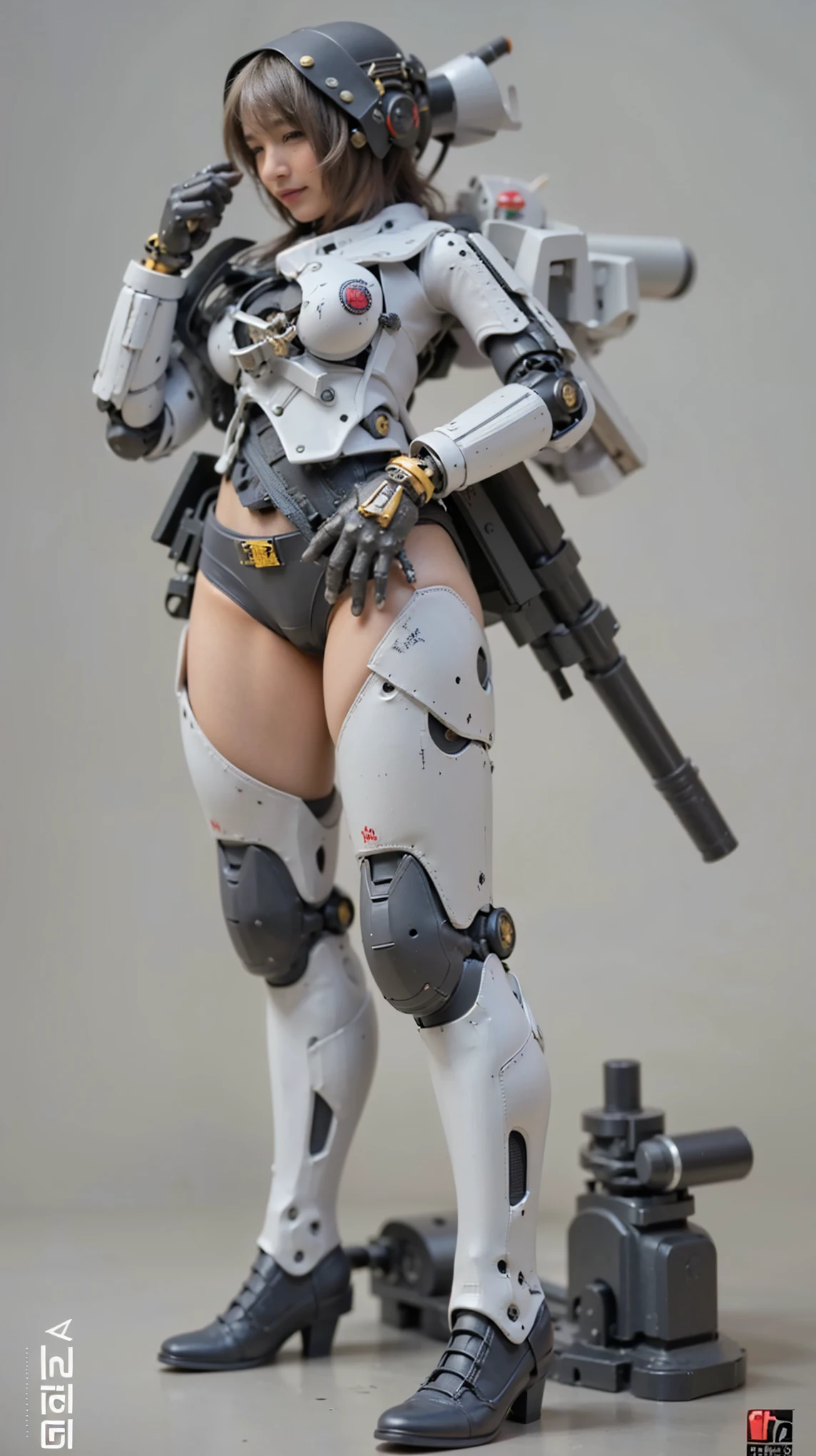 (Completely live action:1.37), (Amazingly realistic textures:1.37), (masterpiece, best quality:1.2), (8k uhd, 16k, 32k, ultra high res), amazingly realistic skin, amazingly realistic photo, superrealism, (photorealistic:1.37), (RAW photo), ultimately realistic, (ultimately realistic all details), (ultimately realistic all textures), super realistic lighting, super realistic shadow, (japanese girl:1.5), (realistic idol face), smiling, happy, super realistic face, ultimately realistic skin, ultimately realistic eyes, (mascara:1.35)ultimately realistic background, ultimately realistic detail up, (kkw-ph1:1.25), (Canon EOS R6, 85mm, 1/200s, f/5.6, ISO 1600), (tattoo), (mechanical armor:1.37), (blue eyes:1.2), (silver hair:1.3),