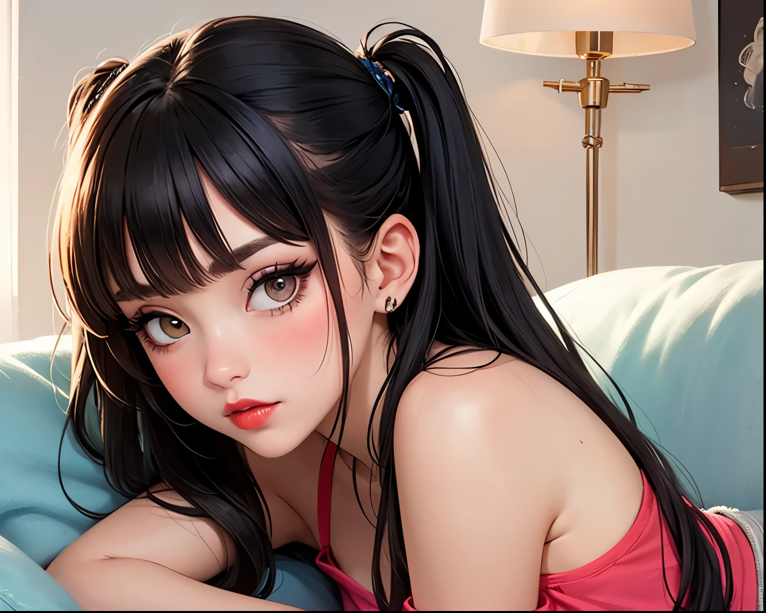 Best Quality, masutepiece, ultra-detailhigh-resolution, (Realistic: 1.4), Watercolor style, Illustration, Dazzling background color,, Skinny Girl, (solo exhibition: 1.2), (lens: 1.2), (Hair crown: 1.2), (dark brown hair,traditional chinese dunhuang room, No strap, (Red Eyeliner: 1.2), (: 1.4), (Accurate Hand Modeling),earrings, Dynamic Angle, Opera House, Messy_long_hair, inky, movie lights, lens_f lare,chrysanthemums, bow ribbon,Shot from the top of the bed,crotch open,Naked,Writhing in bed,Open mouth,urinate,barechested,Nothing is worn,All ,Sedentary sex,Image of a man and woman having intense sex,A girl cries,Bukkake,the body gets wet,urinate,Sedentary sex,oral sex,,oral ,