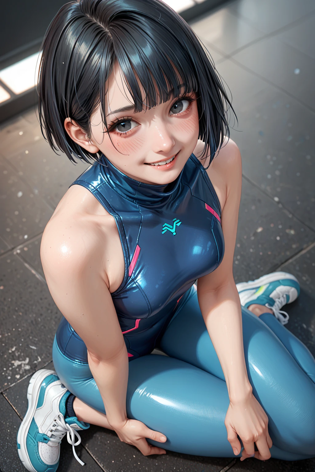 Open your mouth(、Close-up full-body view from below)Cute face、Thin waist, dark hair()(Olympic Gymnastics Long Curly Black Hair、((Wearing a shiny long-sleeved orange and navy blue two-tone leotard))PlayersICS Stadium)((Highest quality))Gymnast、sweating、、Transparent full body image、Thick and moist lips (Glowing Skin 1.7)Extreme close-up from below(((Looks sexy)))((masterpiece)、(1. Glowing Skin.1.4).(background Gymnastics arena、)、(((11-year-old girlur ass in my face、((Wearing a shiny long-sleeved orange and navy blue two-tone leotard、Fishnet stockings that cover the entire buttocks)).(((super short black hair、)))Sexy pose、(Various poses)(Thick and soft lips)