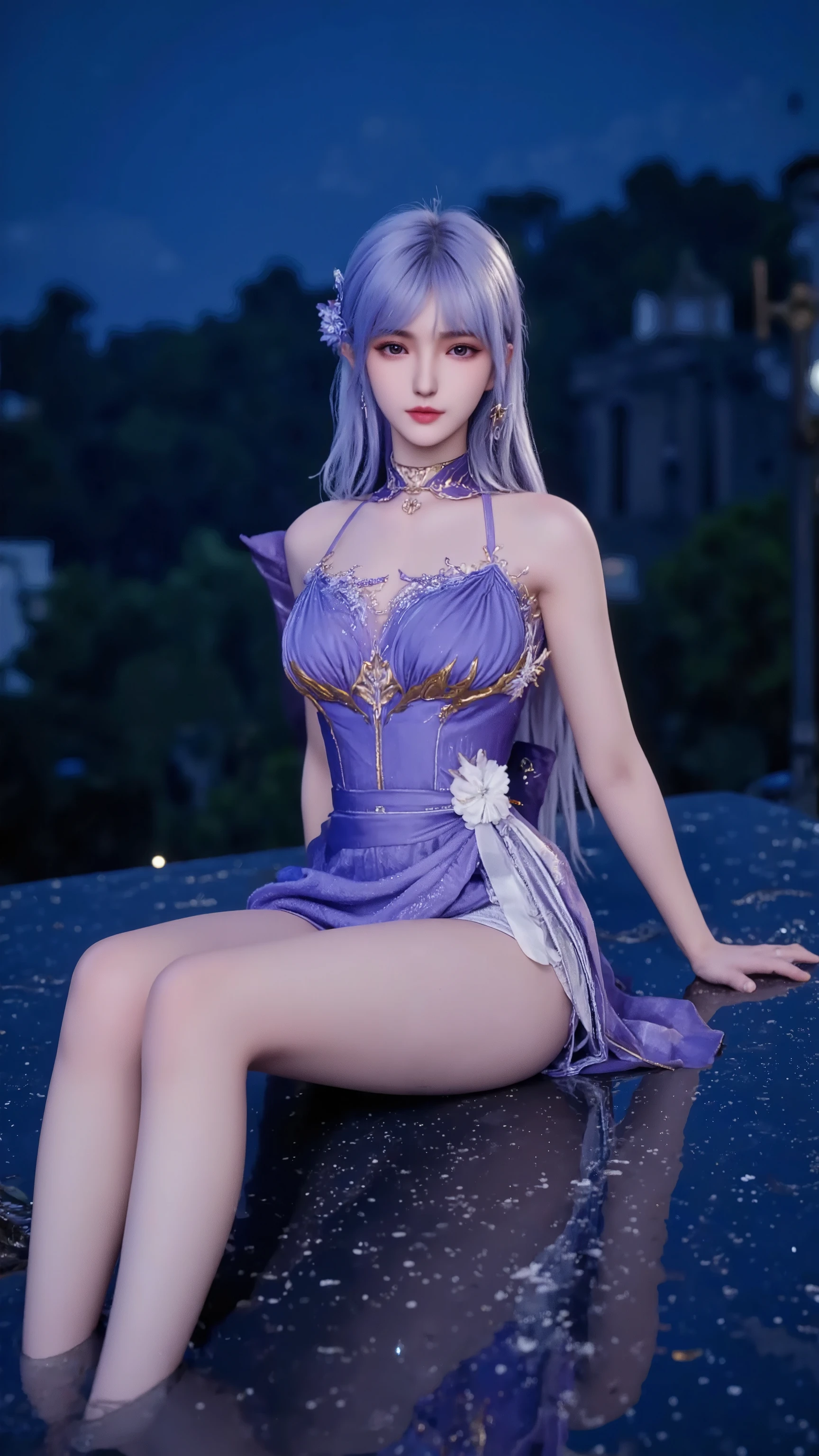 European beauty, Silver hair, In Ancient Rome, Sexy short skirt, Coiled hair, Period clothing,Braids,Long-legged beauty,Transparent underwear,Purple clothes,Big ,Wet genitals,Queen,On the throne,Open your legs