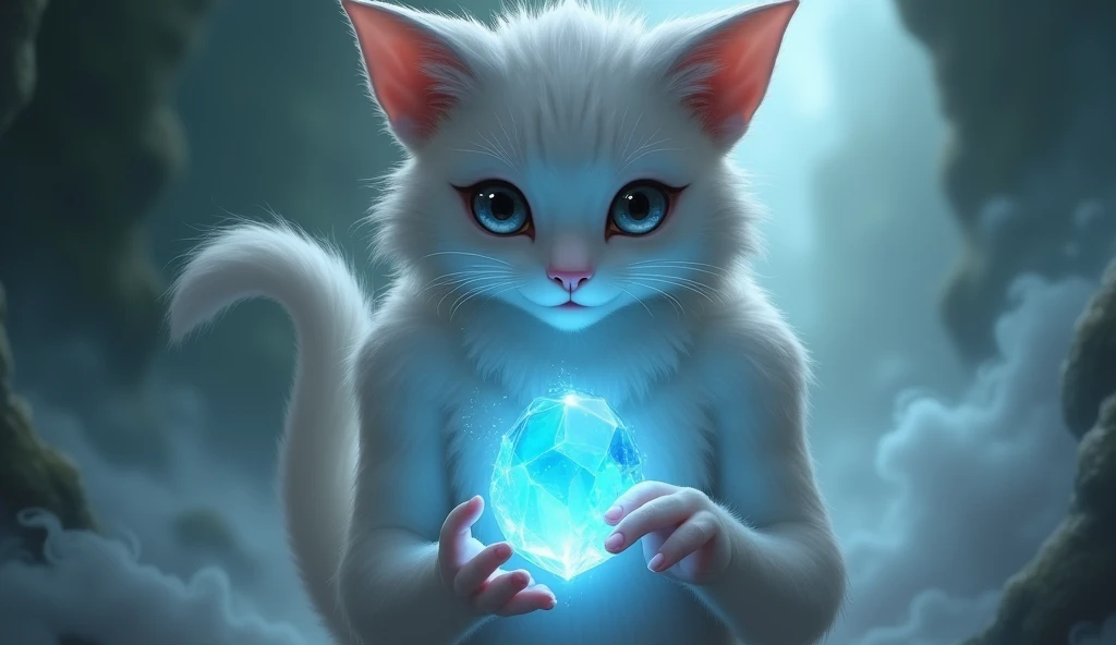 there is a cat that is sitting in the grass with mushrooms, green glowing eyes, magical glowing eyes, glowing eyes everywhere, with glowing eyes, alex grey cat, beautiful blue glowing eyes, cat in the forest, glowing magical eyes, blue glowing eyes, very glowing eyes, brightly glowing eyes, beautiful glowing eyes, large glowing eyes, glowing eyes, white glowing eyes