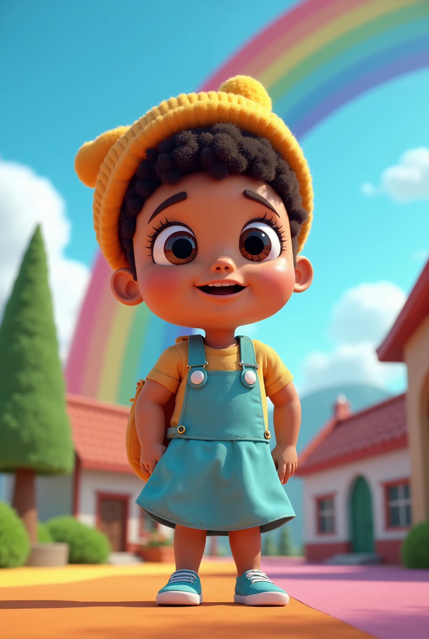 Chibi menina cor marrom:2, coffee color:2 queimado pelo sol, feliz de 15 anos (marrom:1) afro: 1.25 Estilo Pixar: 1.25 afro: 2.40 (((sozinho))) cabelos cacheados: 2.3, (corpo inteiro: 2.32) vestindo vestido floral sapato preto,, Hair messed up by the wind, desenho animado sentada numa rua da cidade, arte digital detalhada bonito, painting digital adorable, Cartoon style illustration, stylized digital illustration, stunning digital illustration, bela arte digital, arte de pintura digital dos desenhos animados, pintura digital dos desenhos animados 3D, Beautiful digital illustration, Arte infantil em Artstation, detailed digital illustration, arte digital detalhada, digital illustation, exquisite digital illustration, 8k