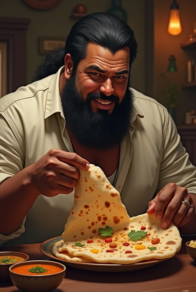 rich fat arabian man in painted picture form