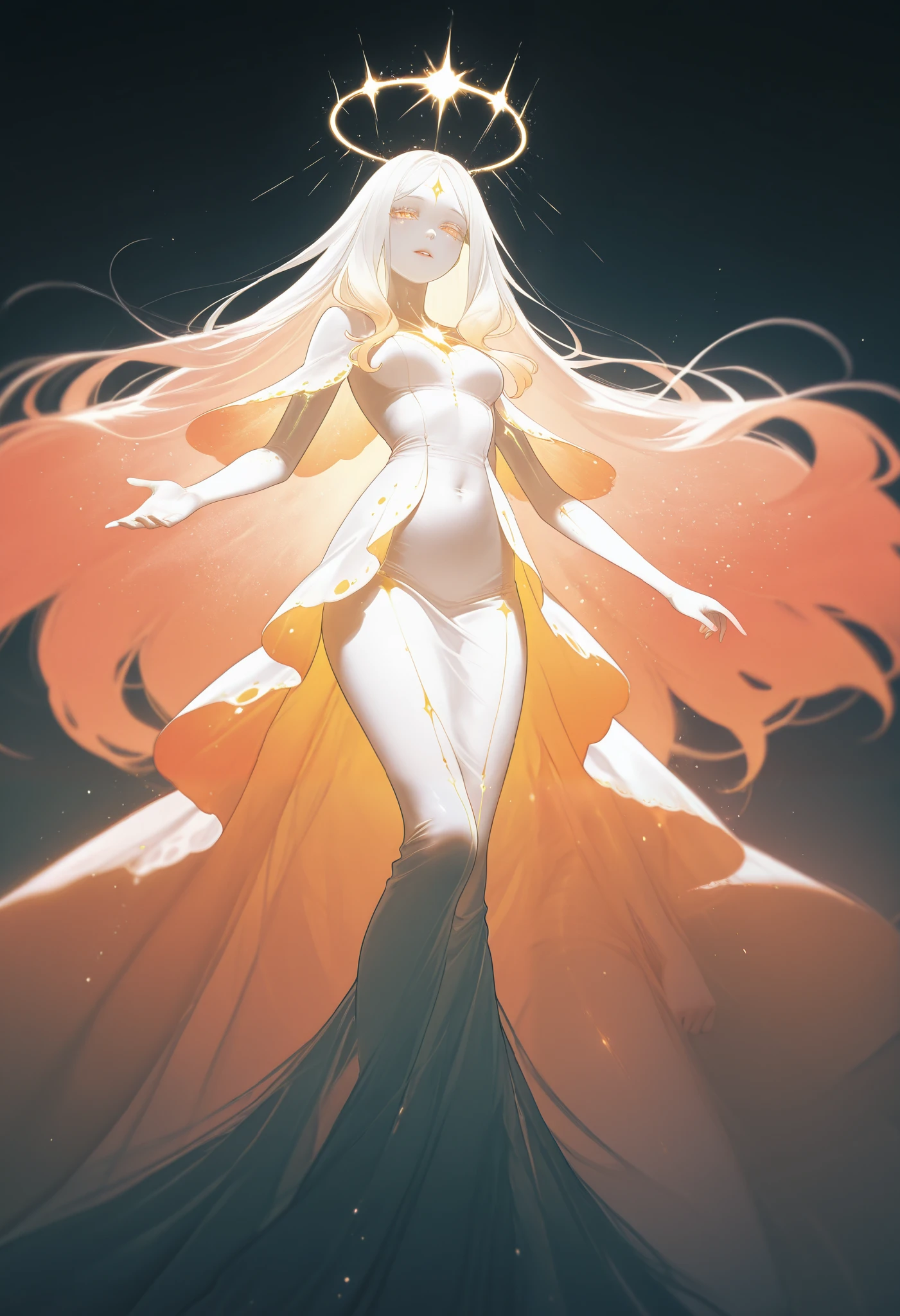 beautiful girl with Bio-Luminescence skin, ethereal glow, bloom, hdr, white skin glow,