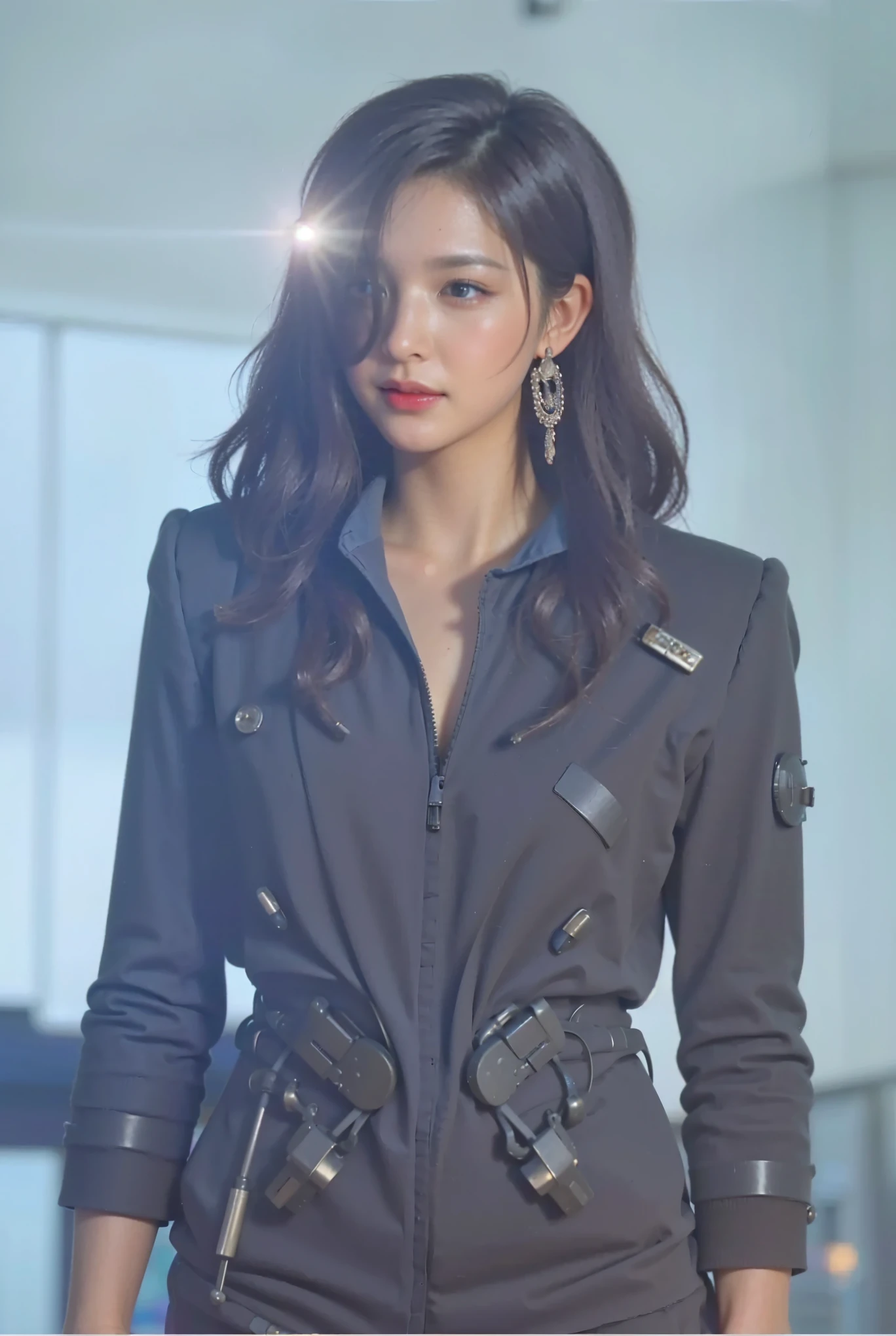 (Completely live action:1.37), (Amazingly realistic textures:1.37), (masterpiece, best quality:1.2), (8k uhd, 16k, 32k, ultra high res), amazingly realistic skin, amazingly realistic photo, superrealism, (photorealistic:1.37), (RAW photo), ultimately realistic, (ultimately realistic all details), (ultimately realistic all textures), super realistic lighting, super realistic shadow, (japanese girl:1.5), (realistic idol face), smiling, happy, super realistic face, ultimately realistic skin, ultimately realistic eyes, (mascara:1.35)ultimately realistic background, ultimately realistic detail up, (kkw-ph1:1.25), (Canon EOS R6, 85mm, 1/200s, f/5.6, ISO 1600), (tattoo), (mechanical armor:1.37), (blue eyes:1.2), (silver hair:1.3),