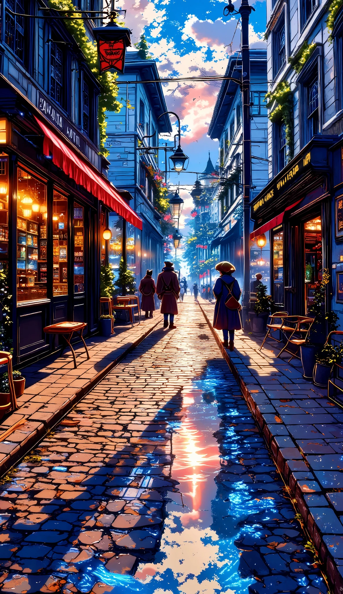 A hyperrealistic anime painting of a cobblestone street glistening after a rain shower.
A rainy evening in a European city, captured through the reflection on a cobblestone street.
Sunlight reflecting off a wet cobblestone street, casting warm hues on the surrounding buildings.
A close-up of a cobblestone street, emphasizing the texture and intricate patterns of the stones.
A nostalgic scene of a historic cobblestone street, evoking a sense of timelessness and charm.