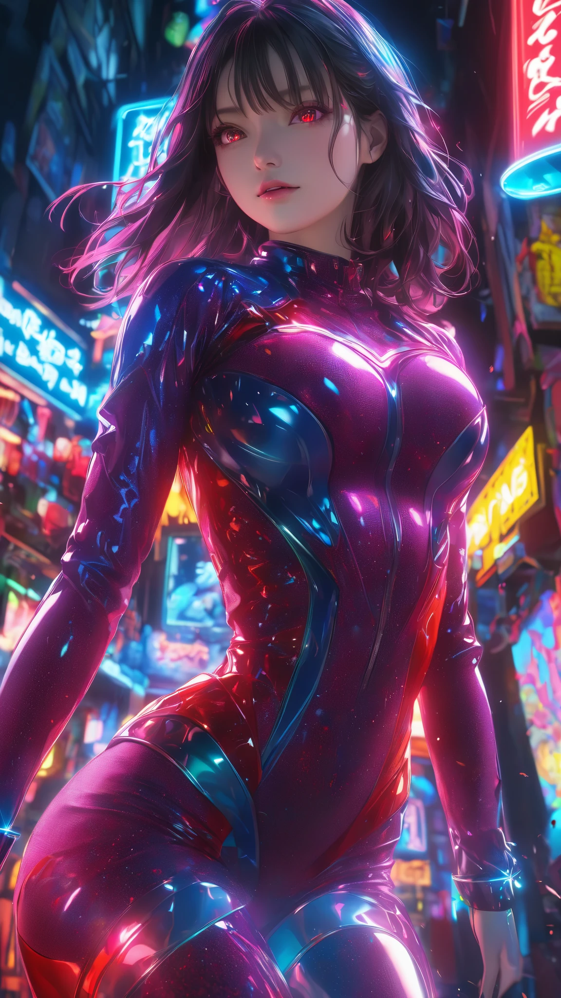 woman、Pimmilla dude , Mist of Blood, ray tracing, Masterpiece,ultimate、 Top Quality , Super high quality , irrational detail , best light, sharp, sharp image,, Details, extremely Details, high resolution, 16k, 超 high resolution, particle effect , Beautiful Effects, bright color , neon light, neon, light, close-up、 super huge breasts :1.5 、 whiplump ass:1.2、Extra thin waist :1.5、 fancy mesh costume、 Super Realistic Textured Face and Skin、 Long Sleeve、spike、 Photorealistic、Original photo、 glowing eyes、Unconventional、 dynamic motion:1.2、 kneeling、 low angle:1.2、