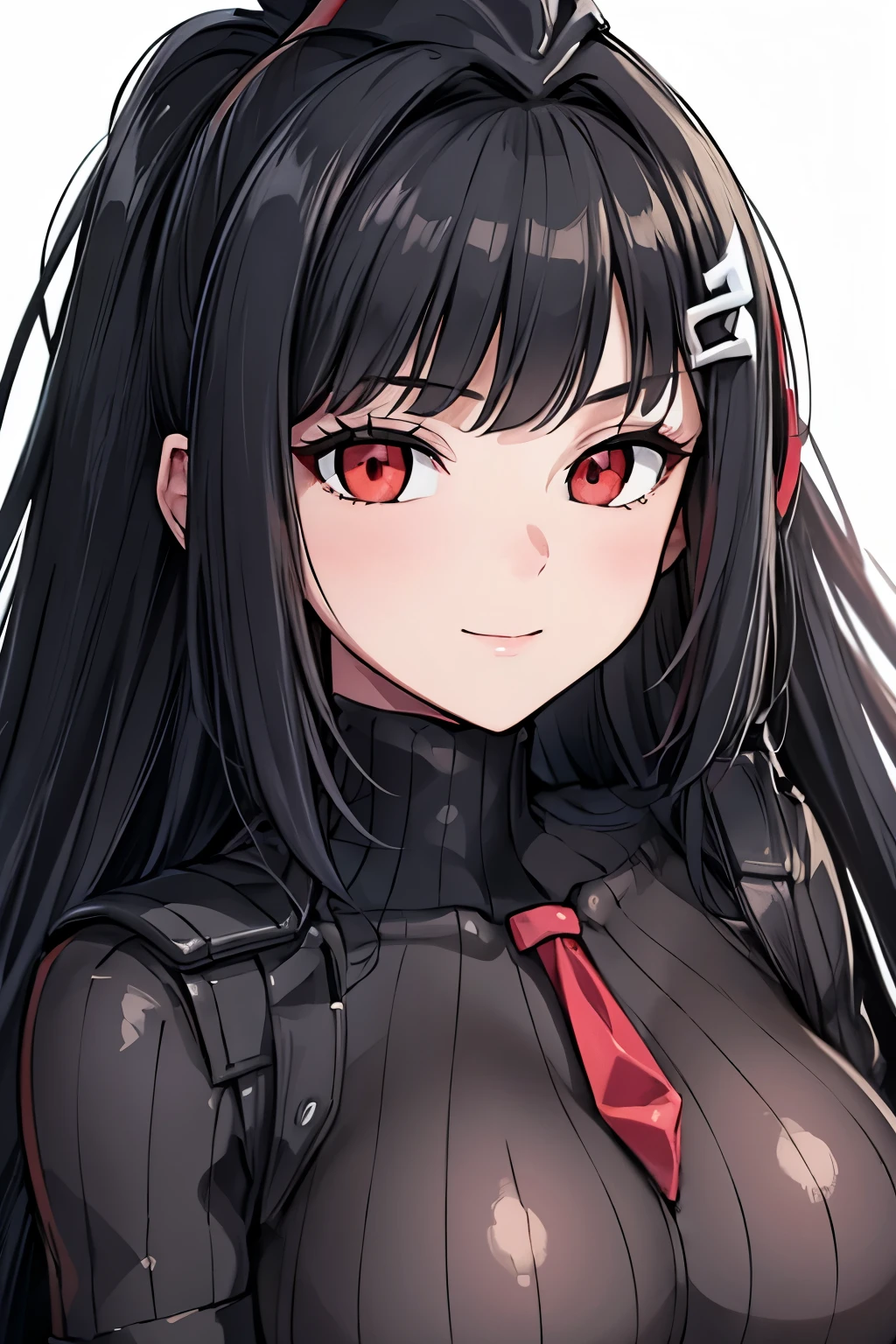 masterpiece, highest quality, (highest quality), (best illustrations), (high resolution),8k,face close up,on the bed, {{{masterpiece}}}, {{{best quality}}}, {{Super detailed}}, {{very delicate and beautiful}},smile,black DOLLSUIT,DOLLSUIT,{{{best quality}}}, {{Super detailed}}, masterpiece, highest quality, (highest quality), (best illustrations), 8k,{{{masterpiece}}}, {{{best quality}}}, {{Super detailed}}, {{{best quality}}}, {{Super detailed}}, face close up, rio, black hair, (red eyes:1.5), hair ornament, hairclip, long hair,