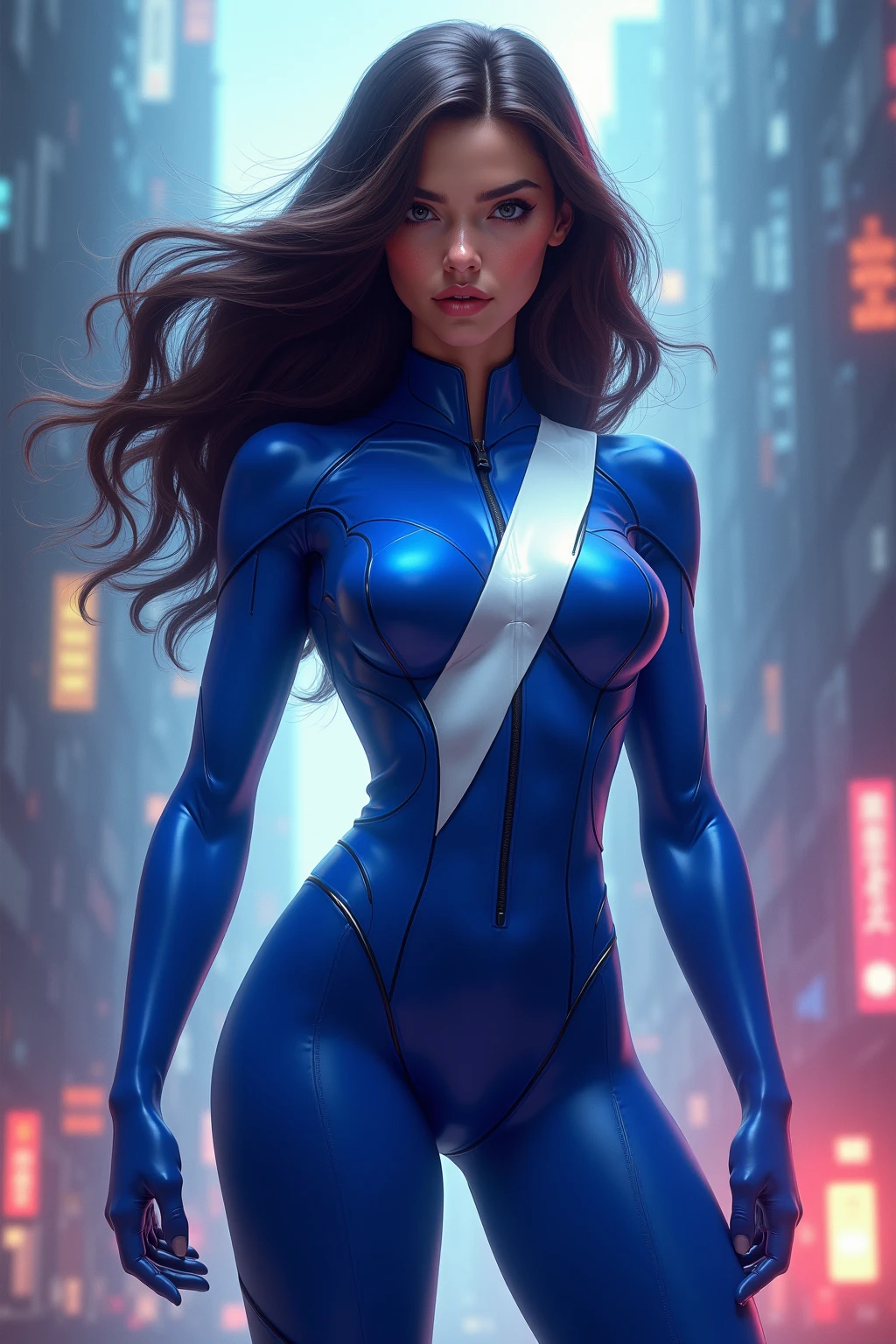 a darkskinned woman, 30 years old, short athletic body, tight waist, firm , perfect ass, very short blue hair, blue eyes, sensual lips, energetic, smile, love, beautiful detailed eyes, beautiful detailed lips, extremely detailed eyes and face, long eyelashes, photorealistic, 8k, hyperrealistic, masterpiece, digital painting, intricate details, realistic skin texture, vibrant colors, dramatic lighting, sporty poses, 168 cm long, tight dresses or bodygloves