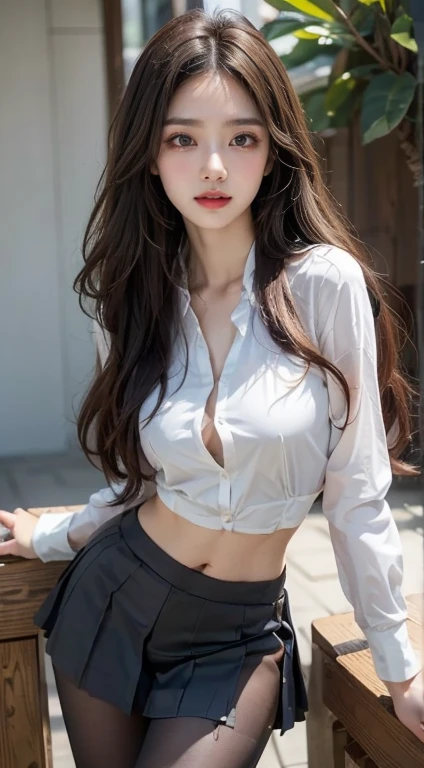 {Take a photo wearing a white shirt and red panties,1 girl}},,, {Double Eyes:eye shadow:} ,,{ Wear tight clothes::See-through:??????:1.6}}, , {Beautiful belly button}
