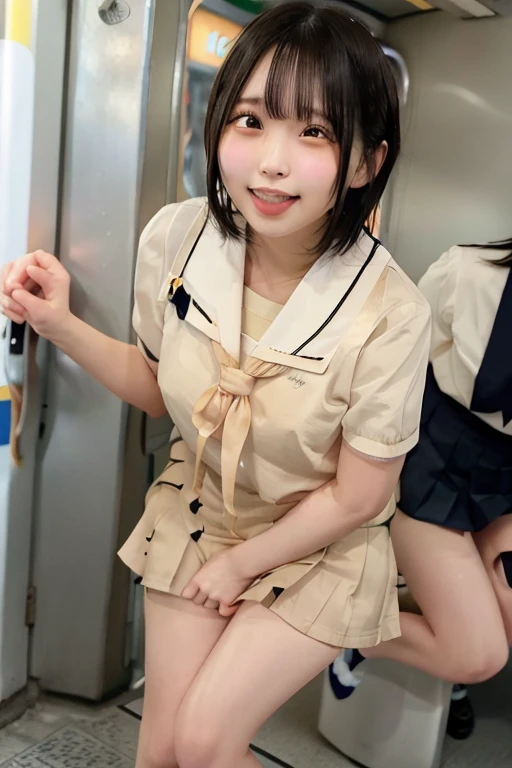 muste piece, best quality, (highest quality、8K、masterpiece:1.3)、ultra high resolution、Physically based rendering、(photorealistic:1.37)、beautiful woman with perfect body:1.4、slim abdomen:1.2、Highly detailed face and skin texture、 red cheeks、white skin、thin waist,thin legs、highest quality,very beautiful 12 year old girl, (cute:1.2),perfect shiny skin,((Precise hands without any discomfort)), brown hair,(short twin tails),(((I see Cheb)))、(((full nude)))、(((Standing on the space station)))、(((smile)))、