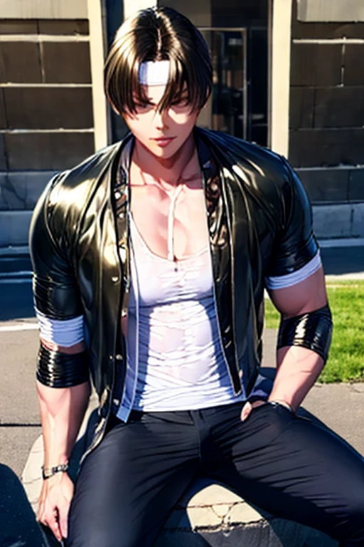 handsome muscular young man, Leon Kennedy,