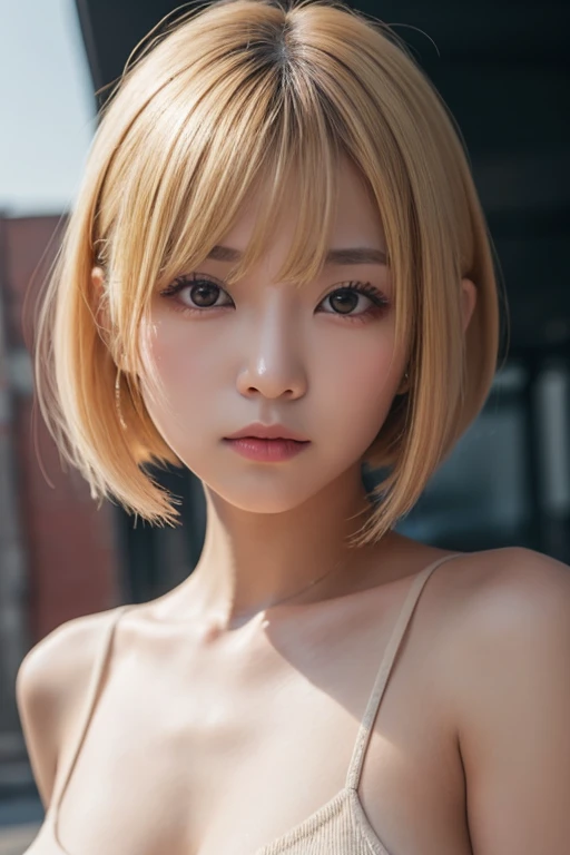 Close-up photos of、short hair、Blonde、Hot spring in the background、Natural hot springs, top quality、Realistic、Photorealistic、(Intricate details:1.2)、(Subtle details)、(Cinematic light、Top quality backlighting)、Clear lines、Sharp focus、A vivid face、Unity 8K Wallpaper with Detailed Face、Ultra-high resolution、(Photorealistic:1.4)、Looking at the audience、Whole Body Ezbian、festival、On the street,((全身全naked)),(((nsfw))),((naked)),