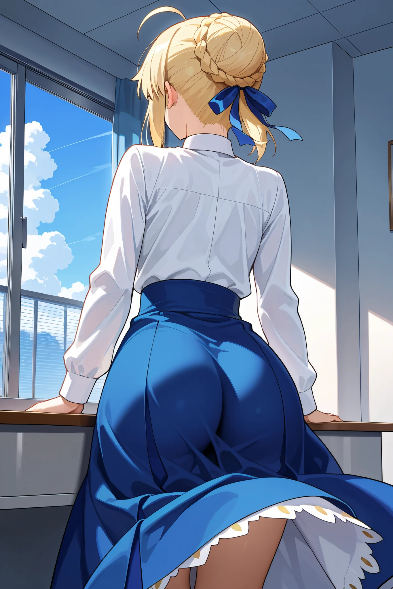 absurdres:1.1, highres:1.1, ultra ball, a detailed:1.1, (masterpiece, best quality, caustics, beautiful detailed eyes, 8k , dreamy watercolor)
(((1girl))), (((solo))), blue eyes,purple star hair ornament, (bags under eyes:1.3), 1 Ahoge, Clothing Writing, (face close-up :1.2), wide hips, (( sanpaku, shoot from below , tall , from behind )), (wearingoffice lady:1.3),    (wearing slacks:1.3) (locker room), khaki hair, ((face focus, stupefied)), (( indoor)),  small breasts ,curvy hips ,   (exposed skin) , ,Eiko Tsukimi, blue eyes, braid, twin braid,(((blonde hair))),(baseball cap