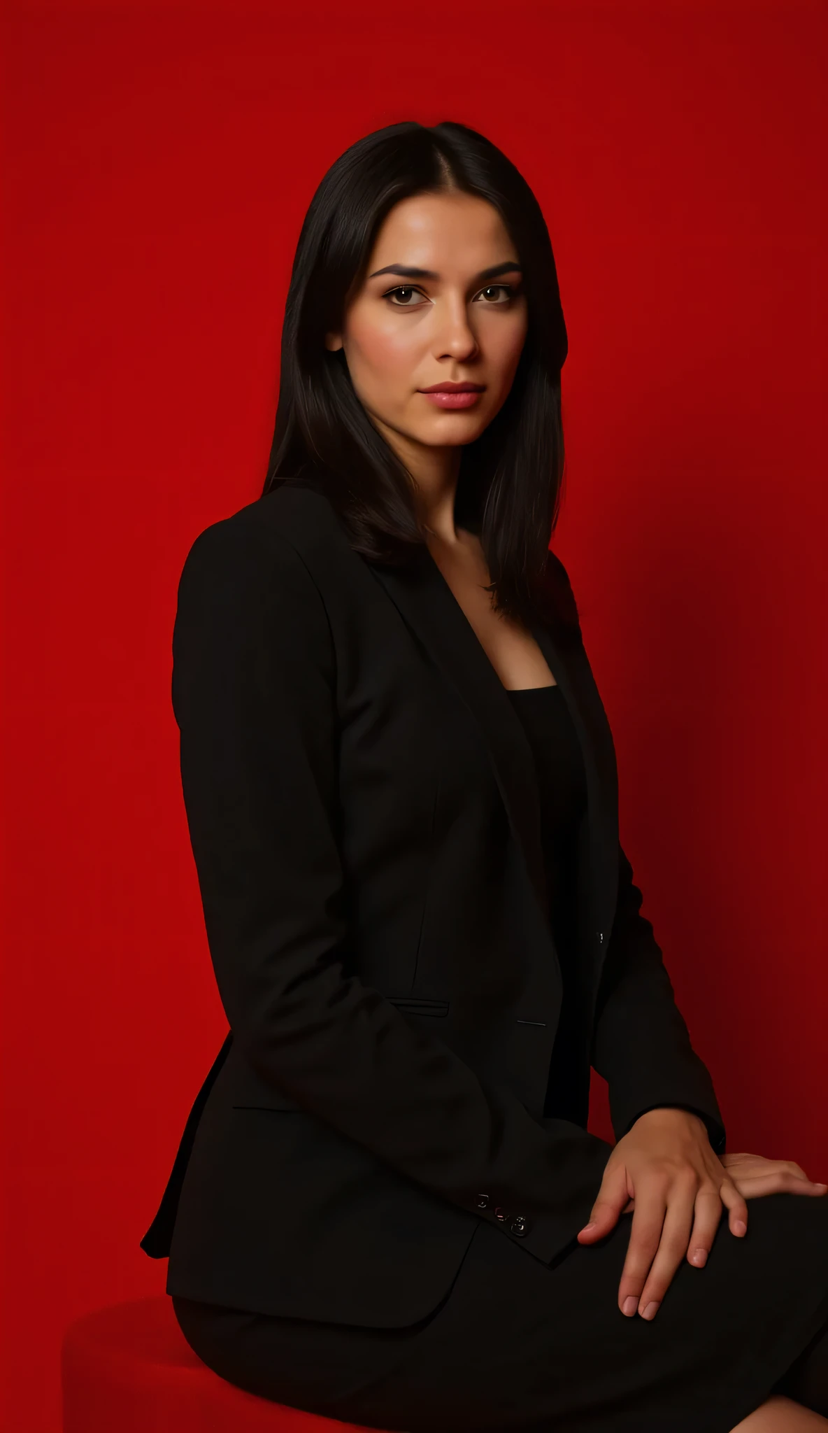 a Realistic portrait of laura prepon with brown eyes and long black hair style, looking at the viewer, detailed face, detailed eyes, perfect slim body, modelshoot style, hands on hips, wearing an orange shirt , soft lighting, professional Photography, Photorealistic, detailed, standing in a dark prison cell background, blurred background, RAW, analog, sharp focus, 8k, HD, DSLR, high quality, Fujifilm XT3, film grain, award winning, masterpiece<lora:laura prepon v1.35:1>