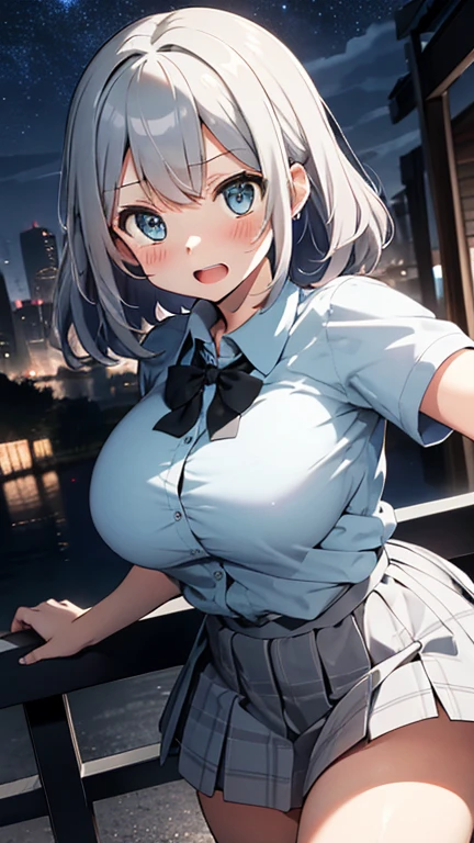 perfect human body、(cowboy shot),1 girl、software, ((realistic)), (highly detailed background、Welcome from the apartment door、visit、深nightのvisit), ((Torn oversized long T-shirt、My shoulders stuck out from my disheveled shirt.)), ((Sweat,vapor)), wet, big breasts、(blushing face、orgasm:1.2), (character:ichinose asuna, Blue archive), pitch black room、grayscale、low tone、night