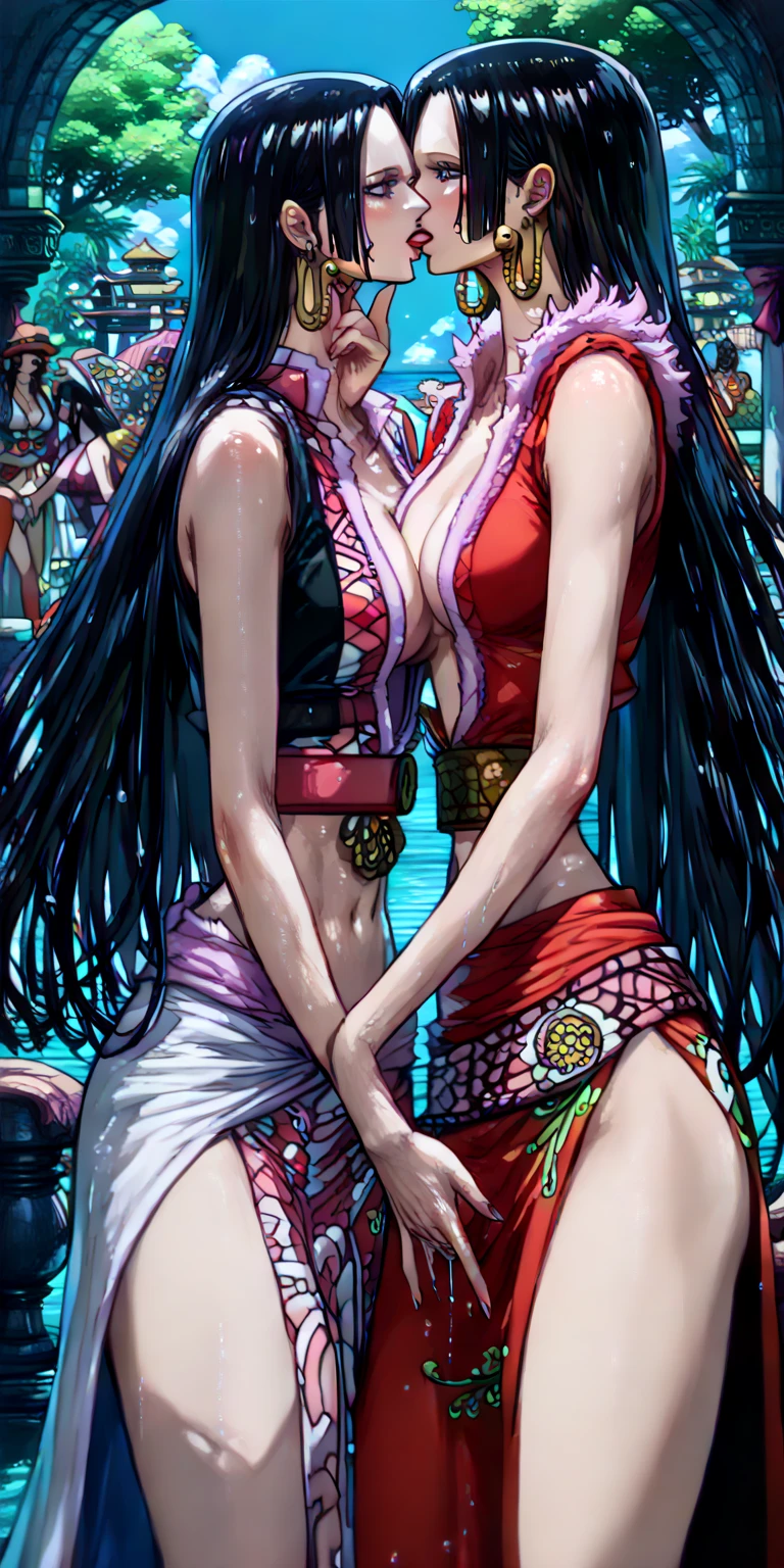 Luffy, monkey d luffy, 1girl, big boob's, female, wanostyle, monkey d luffy, smiling, straw hat, full body, (masterpiece, best quality:1.2), cowboy shot, solo, female focus, 1girl,  scar at chest, muscular female, grin, looking at viewer, crossed arms, japanese clothes, green kimono, boobs, big breasts, sword