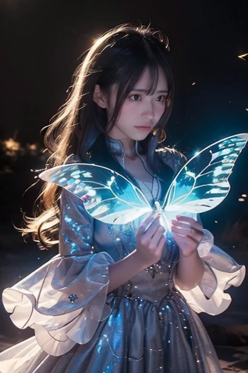 (masterpiece),(best quality:1.0), (ultra highres:1.0),Fairy, a girl with butterfly wings, flies near a lantern, (hdr:1.1), detailed face, open eyes, perfect skin, sexy, make happy expressions
