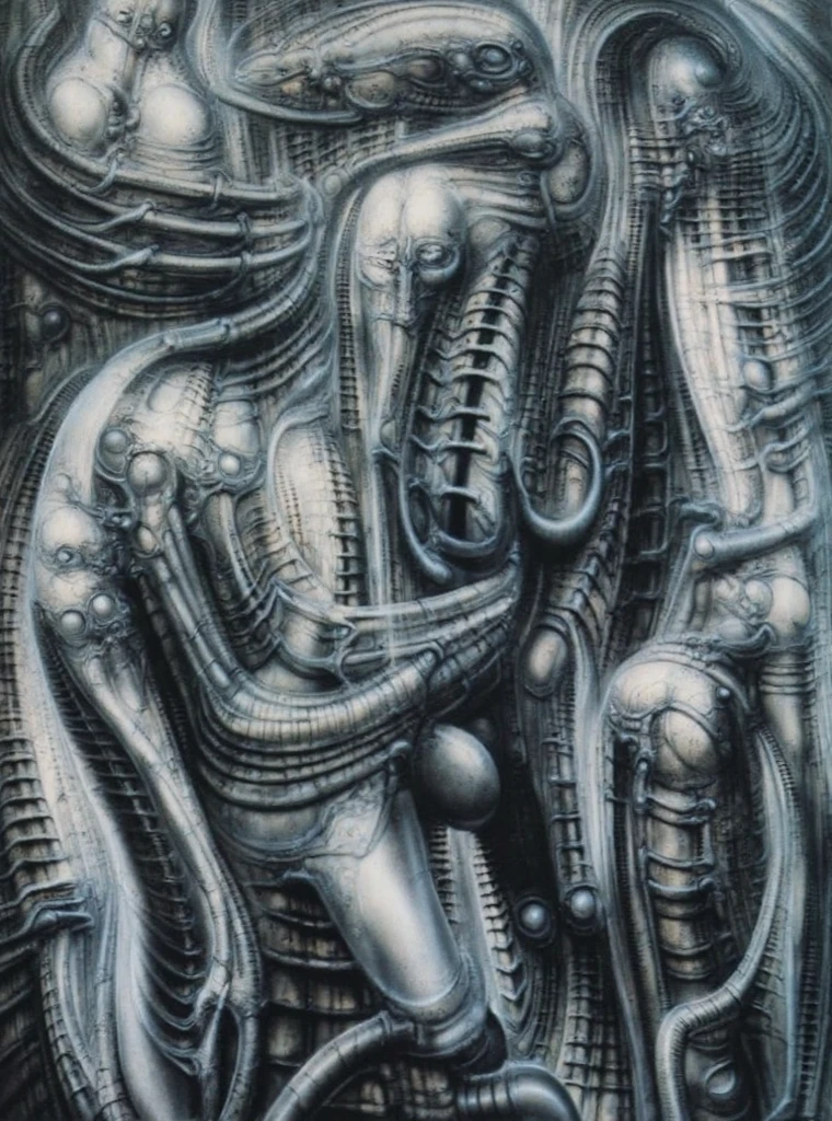 a masterpiece, <lora:Biomechanicals_v2_lora1500:2> style, hnsrdlf style, HR Giger sexy necrotic woman with intricate biomechanical detail, skulls, monsters, color, a masterpiece, highly detailed, black and white,(hrgiger-drmacabre:0.8), disgusting, dark, lilith, art nouveau style, <lora:Vintage illustration:0.5>