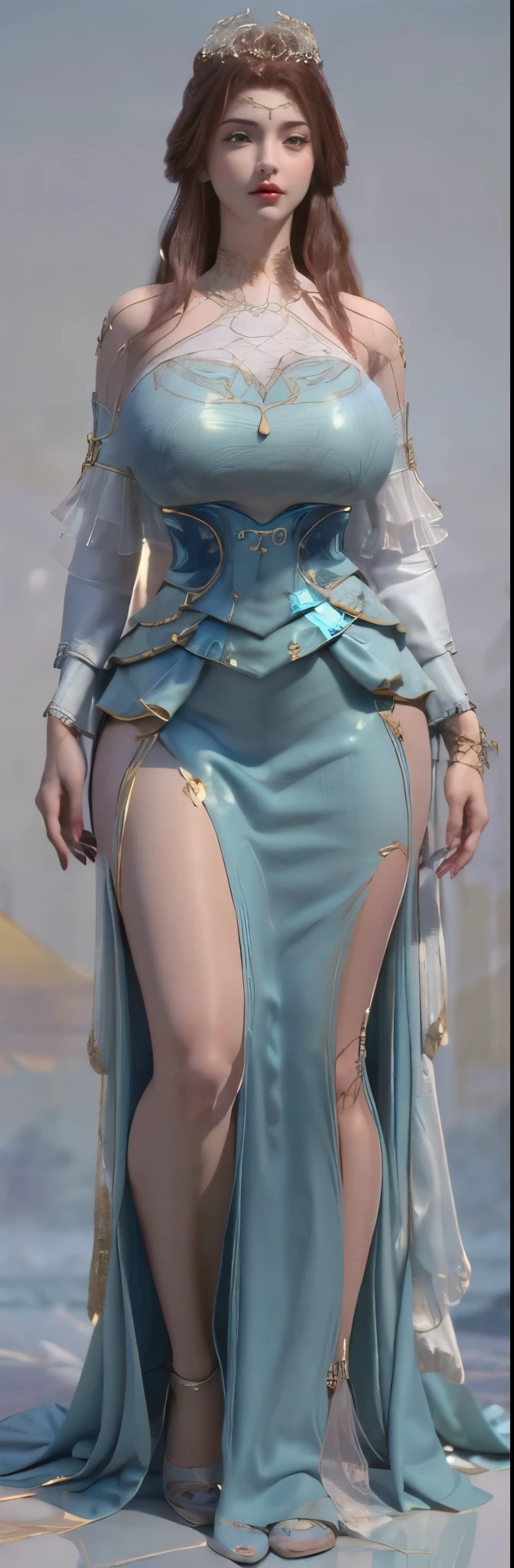 a woman in a blue dress posing for a picture, clear curvy details, wide hips, translucent dress, sexy dress, see through dress, see through, thicc, transparent gray dress, see - through, curvy hourglass figure, large thighs, skinny waist and thick hips, very sexy outfit, translucent body, back slit, large hips, curvy figure, tight attire, nsfw, perfactnipple, nipple, bigboobs, huge breasts, perfact, , perfactpussy, perfactface, perfacteye, sexypose, sling bikini, beautiful curves, Cameltoe, Cameltoe, Cameltoe, Cameltoe, Cameltoe, Cameltoe, Cameltoe,, Cameltoe vagina, Cameltoe pusssy 🤬🥵🤤👙