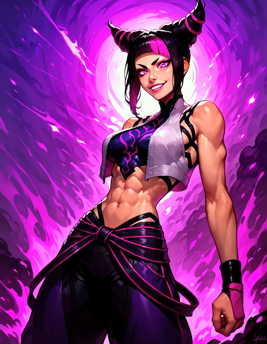 (best quality, (Darkskin woman, (form fitting high waist black and red minidress and red underwear):2, sneakers, garter belt, bracelet, fingerless gloves, carrying a bat):10 ,( amazing dark skin,Diamond And Glaring detailed green eyes, loose split-color
purple and black hair, soft circular face, convexed wide nose. strong, toned and stocky, round hips, medium breasts, heart-shaped rear. brawler, spy, shy, reserved, courageous, Ki power, )::10 afternoon, cascading sun, walking, Neo-Brooklyn,surrounded, mystical atmosphere of power, danger, and excitement ((((( unreal engine, blender )))), (((Rival schools, edayn, Alex "oh8" Ahad, perfect piece, perfect prose.)))(( full body, ultra-HD masterpiece, highest quality, highly detailed, fighting game Cg, splash art, low angle shot,Beautiful Deatailed Shadow,Incredibly Absurdres.))