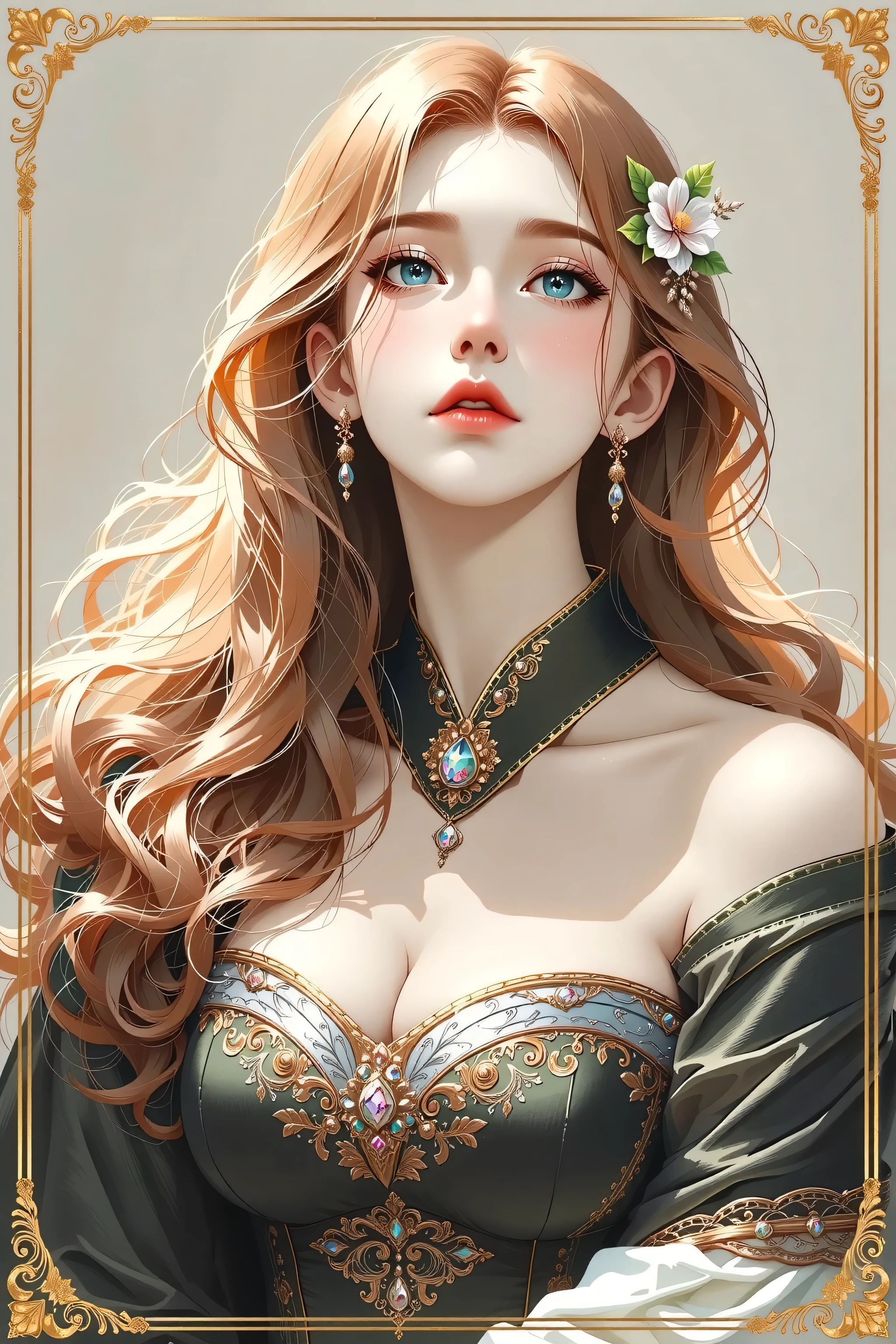 1girl, beautiful face, long black hair, detailed eyes, beautiful detailed eyes, beautiful detailed lips, extremely detailed face, jewelry, alone, resting, art, (best quality,4k,8k,highres,masterpiece:1.2),ultra-detailed,(realistic,photorealistic,photo-realistic:1.37),intricate, high-quality, cinematic lighting, detailed shading, delicate, graceful, serene, pensive, elegant, refined