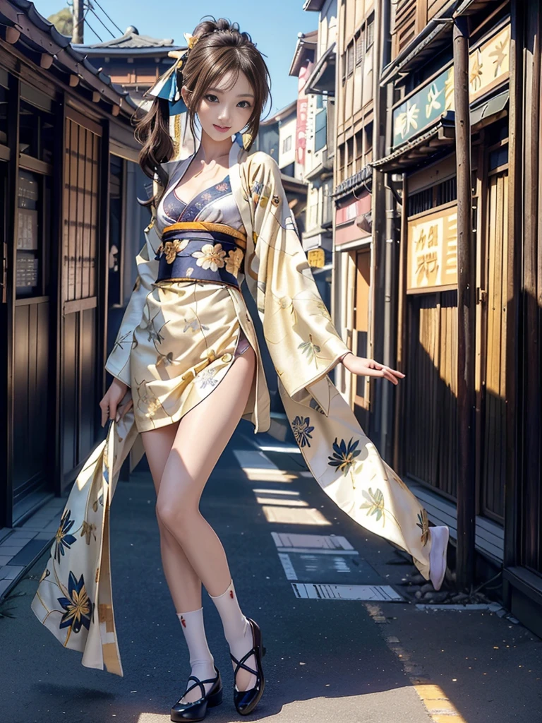 full body,full shot,sfw,beautiful russian: 2 girl in the image of geisha with big bright blue eyes and long fluffy eyelashes of Nordic type with perfect graceful figure and very long and fluffy wavy wheat-colored hair stands full-length on the alley on the background of blooming Japanese pink sakura wearing Japanese kimono and Japanese gate shoes, girl's kimono is lacy with intricate patterns, Little bosom with bulges shines through, the ground where the girl is standing is strewn with sakura petals, the scene is highly artistic, high resolution, clear focus, artistic style Migjorni-V5, hyperphotorealism, perfect proportions, golden ratio, highlight, outline, sunlight, soft glow, soft focus, photography style Monocle.