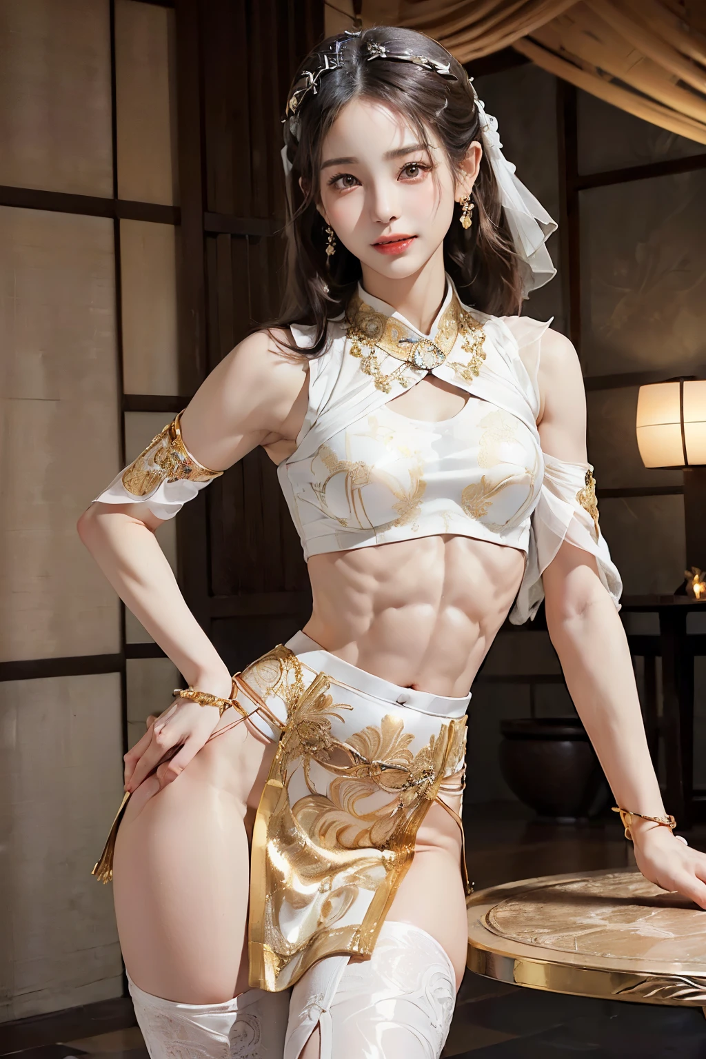 (best quality,highres,masterpiece:1.2),ultra-detailed,full body shot,beautiful detailed eyes,beautiful detailed lips,extremely detailed eyes and face,longeyelashes,sexy woman practicing Kung Fu,artwork made with traditional Chinese ink painting,graceful movements,flowing black hair,energetic and fierce expression,fit and muscular body,flexible martial arts poses,dynamic dark lighting,blending of traditional and modern elements,subtle color palette,ink wash painting style,brush strokes depicting power and elegance.