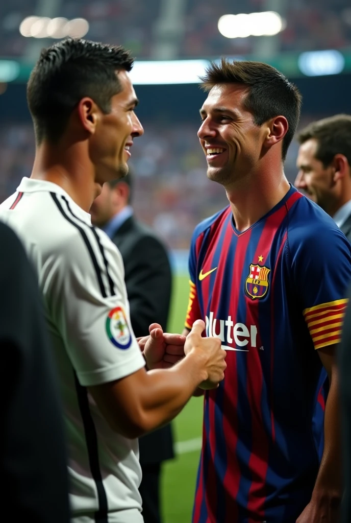 Messi and CR7 kissing
