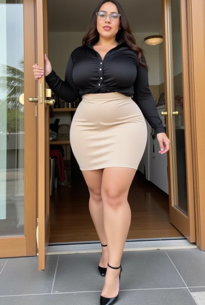 

heeled sandals, beautiful landscape, treesA woman wearing a blouse and dark tight skirt, Symmetrical blouse, tight skirt and thin belt, Elegant materials and design,  ,cosmetic, (lipstick: 1.1), (Eyeliner: 1.2), mascara,  An Asian Japanese woman，super thick thighs, enormous busty,25 years old，big eyes，elegant temperament elegant temperament，(masterpiece:1.2, best quality), Practical, (The true situation,25 years old， Intricate details, Depth of Field), careful, The content is very detailed, This is a perfect face, Perfect body, Large Model, Mature woman, High，8K,best quality, masterpiece, Ultra-high resolution,(lifelike:1.4), original photo, Stay focused, detailed, Dramatic, Exquisite beautiful woman, (tall and straight:1.1),,half butterfly earrings, double ring necklace, (:1.05), (25 years old, : 1.4),Long curly hair, Dynamic angle, (red lips)