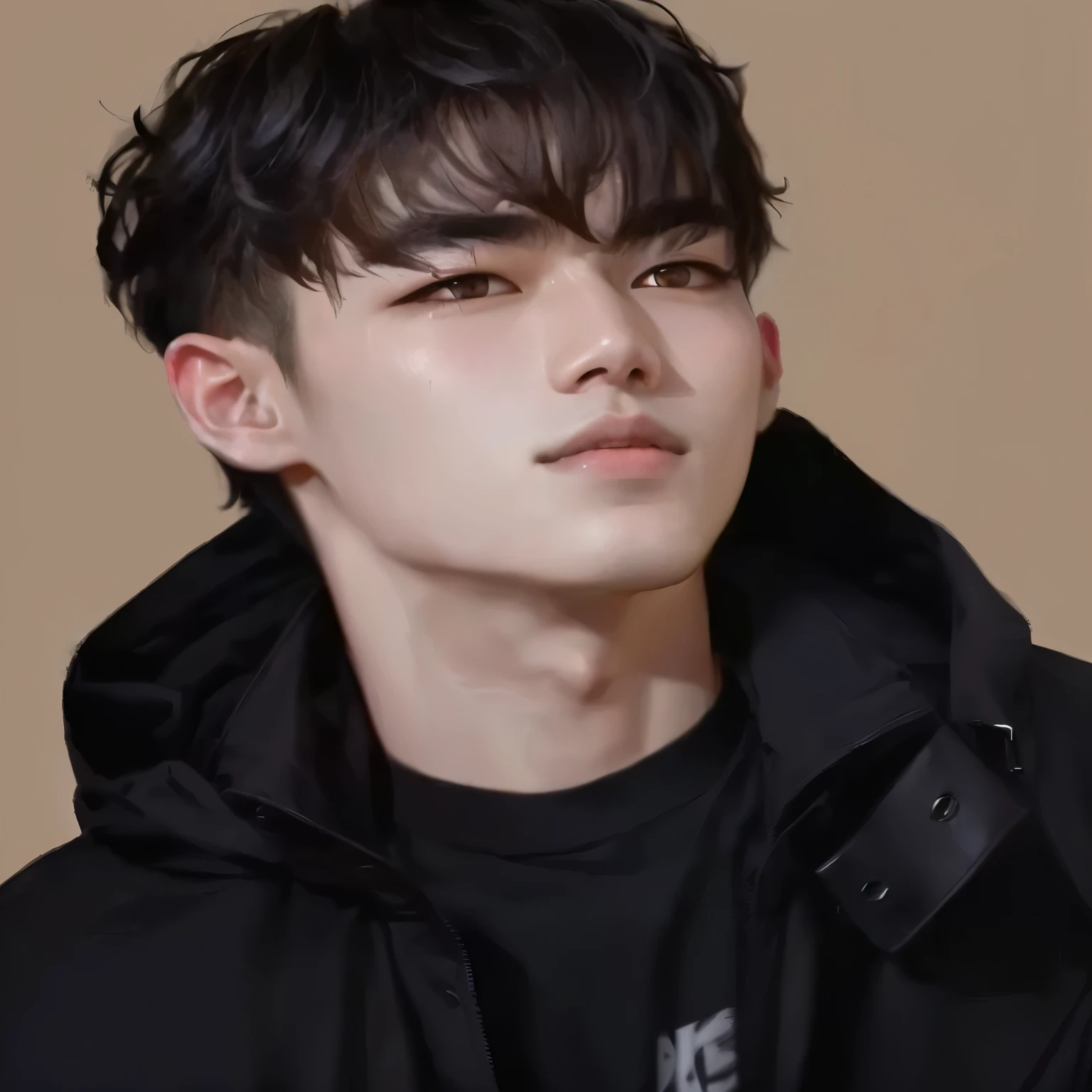 a man with a black jacket and a black shirt, jinyoung shin, kim doyoung, jungkook, hyung tae, bladee from drain gang, wan adorable korean face, taejune kim, jinyoung shin aesthetic, inspired by Kun Can, menacing look, portrait of jossi of blackpink, 1 7 -  - old  thin face, Seungcheol 