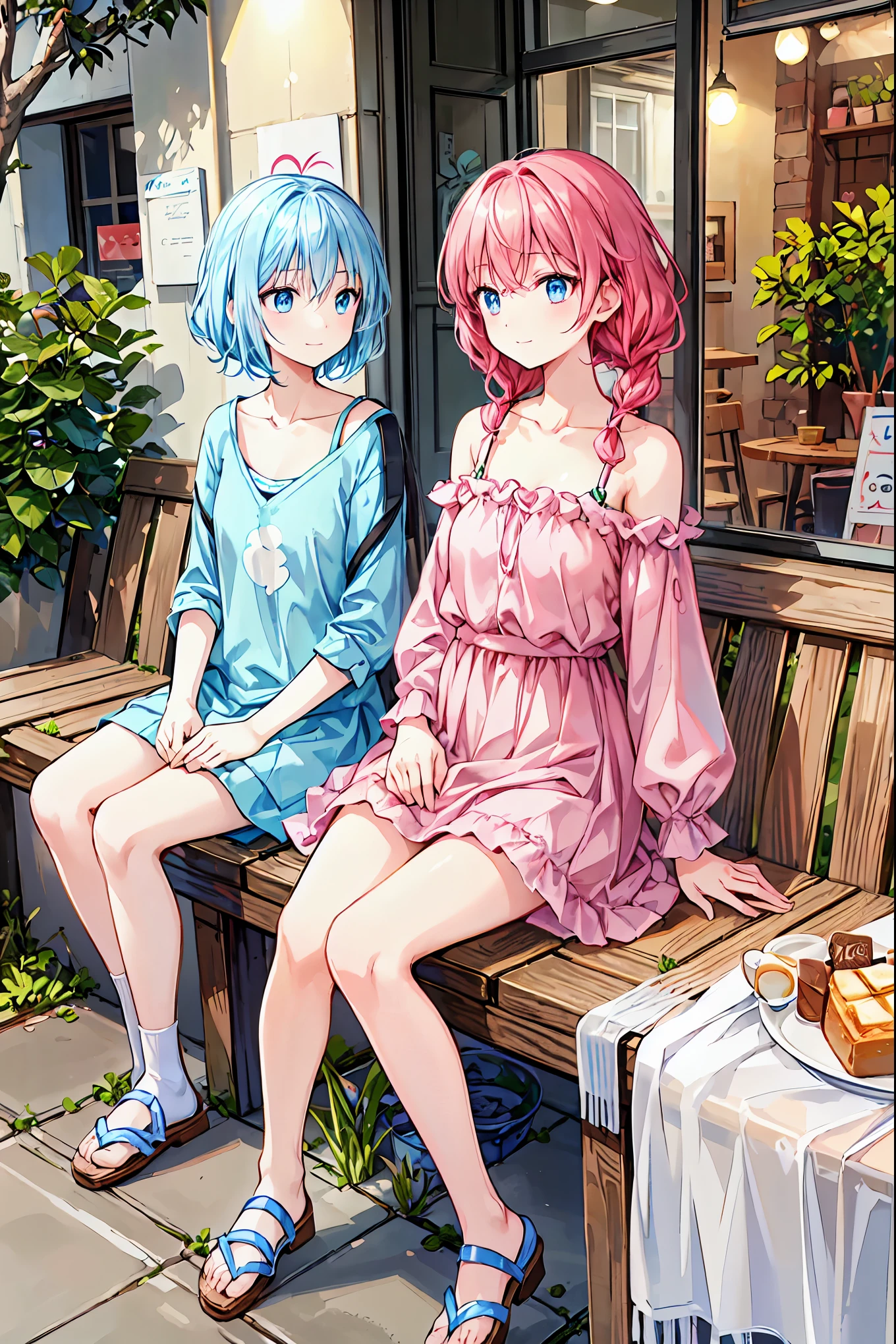 masterpiece,highest quality,High resolution ,1 girl,Rem, Re Zero, blue hair, short hair,straight hair, ((thin)),big breasts,white skin,((sweater(Animal patterns),((胸にAnimal patterns柄のsweater))transparent)),((stripe)),((clothing:sweaterのみ)),bags under eyes,smile,Chemomimi,happiness,bare shoulders,