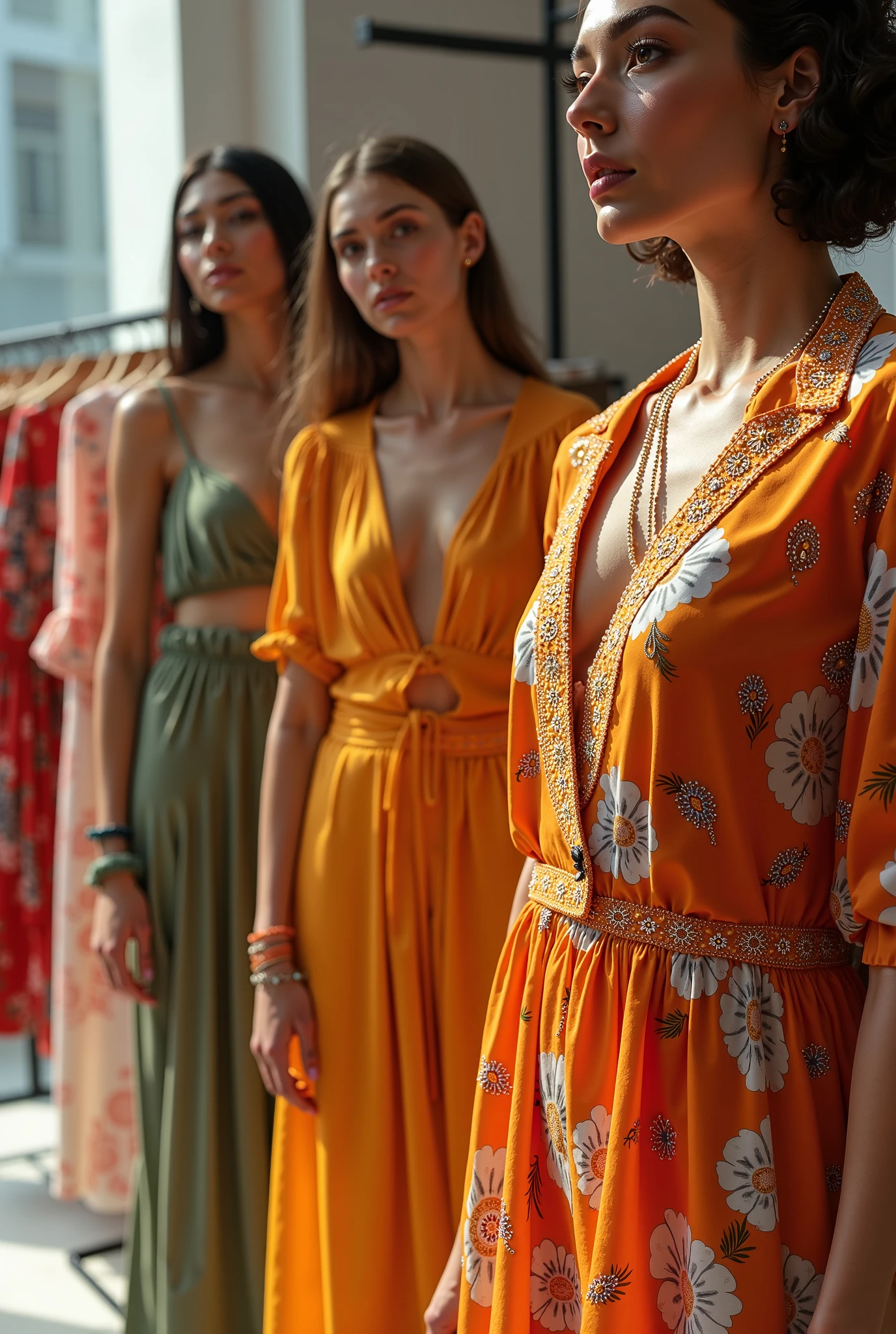 Fashion clothing collection of casual wear collection for US based fashion buyer .with clear visual trims and accessories details rendered on it and based on theme "the girl lost in cuba ". Create ensembles without human model only live garment.