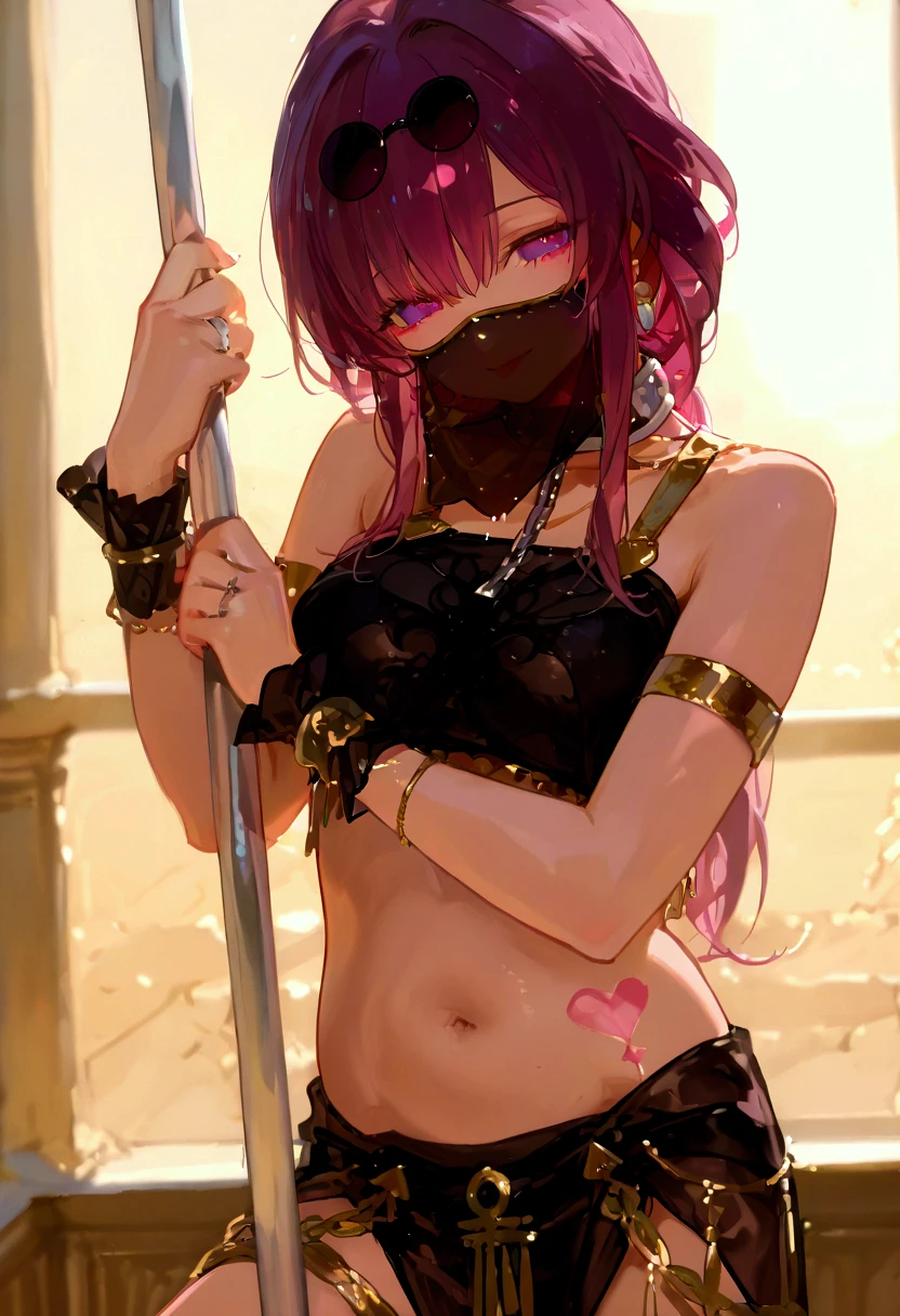 (score_9,score_8_up,score_7_up),1 boy, solo,pink hair, long hair, ponytail,{{{{femboy }}}, long hair, {{bulge,covered testicles, flat chest}}, {{ flat breastsï¼pectoralis,rib }}, shy, meaningful smile,half open eyes,open mouth, {{{breast curtain, harem_outfit, mouth veil,pelvic curtain}}},bent over,{bare_back,back,from above,from behind}, motion lines, pov hands, torso grab,nude,heavy breathing, trembling, {female orgasm},grabbing another's hip,sweat,implied sex,out of frame censor,collarbone,cum on stomach.best quality, amazing quality, very aesthetic, absurdres,