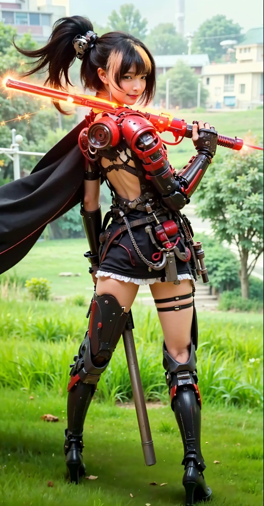 (Completely live action:1.37), (Amazingly realistic textures:1.37), (masterpiece, best quality:1.2), (8k uhd, 16k, 32k, ultra high res), amazingly realistic skin, amazingly realistic photo, superrealism, (photorealistic:1.37), (RAW photo), ultimately realistic, (ultimately realistic all details), (ultimately realistic all textures), super realistic lighting, super realistic shadow, (japanese girl:1.5), (realistic idol face), smiling, happy, super realistic face, ultimately realistic skin, ultimately realistic eyes, (mascara:1.35)ultimately realistic background, ultimately realistic detail up, (kkw-ph1:1.25), (Canon EOS R6, 85mm, 1/200s, f/5.6, ISO 1600), (tattoo), (mechanical armor:1.37), (blue eyes:1.2), (silver hair:1.3),