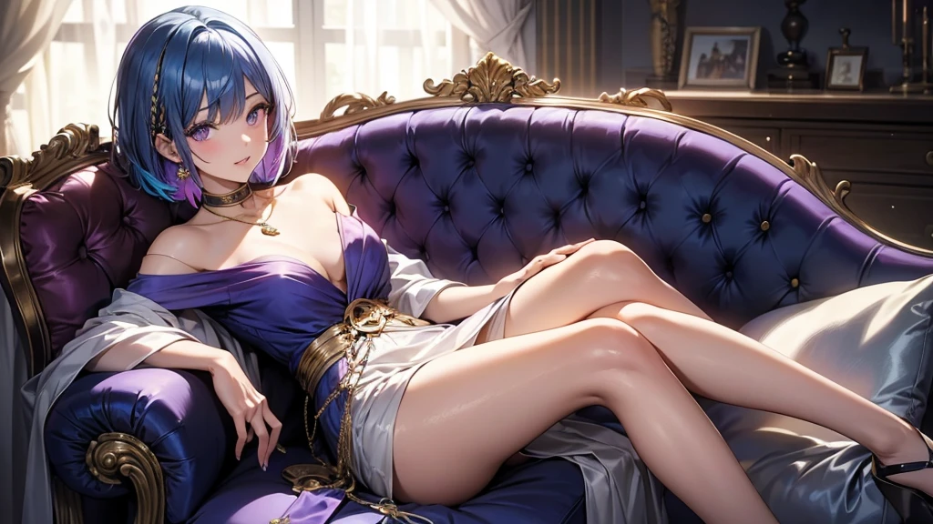 (Enrich the picture,Masterpiece level quality)Beautiful 8K CG artwork,Goddess-like posture,Sitting in the cabin of an airplane,Postural exercises,Slim and soft,Translucent skin,Black color hair、The beauty of extra-long hair, Super Long Straight Hair,The skin is fair and juicy,Big breasts lingerie miniskirt uniform,Perspective Part 1.2x enhanced silhouette effect,Exquisite transparent blues pattern in pajamas,The details are intricate and exquisite,The background is slightly blurred,Charming and lustful leg seduction,Drool,K cup big breasts,Blush,Japan goddess,Perfect body slim curves,Cabin scene,Lace panties can be seen,spread their legs,Red left eye,The right eye is green,Three beauties,