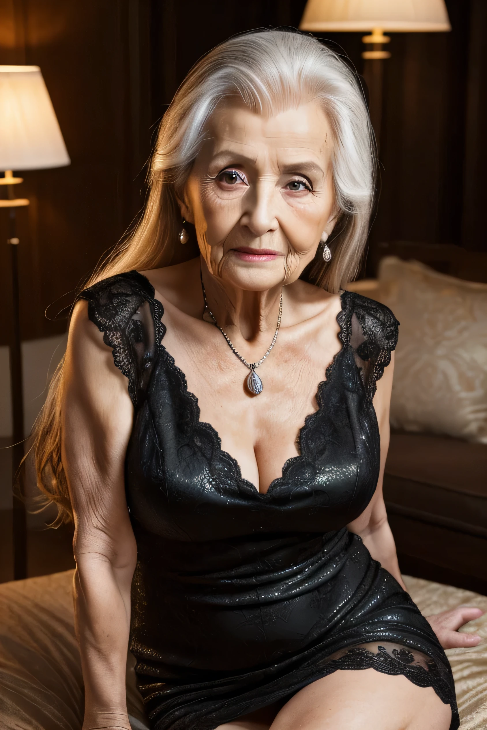 Pay back, Masterpiece, high resolution, realistic, RAW photo, 8k wallpaper, perfection, professional lighting , long hair, very detailed , ((Beautiful old lady)), 80 years old, Sexy old woman, ((Sexy black mini dress)), , upper body, (( Watching Viewers Seriously 'eye)), Detailed Color, Beautiful eye, ((I' I'm looking forward to it )), In the stylish dining room, sunny, bangs, Shapely breasts, long hairヘア, perfectionで輝く唇 , Cubbo-I, (( Japanese college girl crouching with her arms between her legs ))