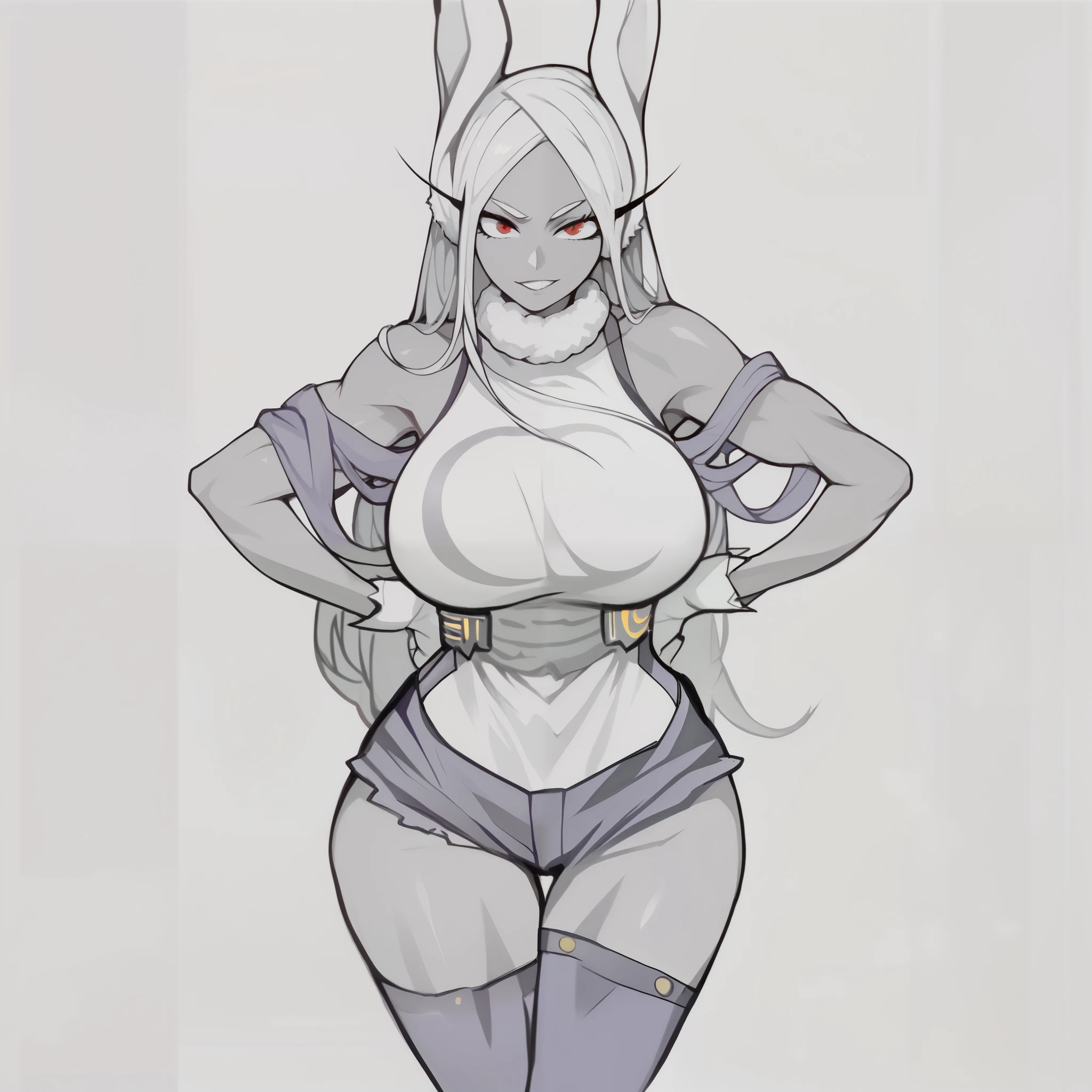 a drawing of a woman in a bodysuit with her hands on her hips, hands behind her body pose!, clean anime outlines, pudica pose gesture, sketchy artstyle, anime pose, thick outline, cell shaded adult animation, neutral pose, fully body pose, 3 / 4 pose, villain pose, anime sketch, rough sketch, clear outfit design, old sketch