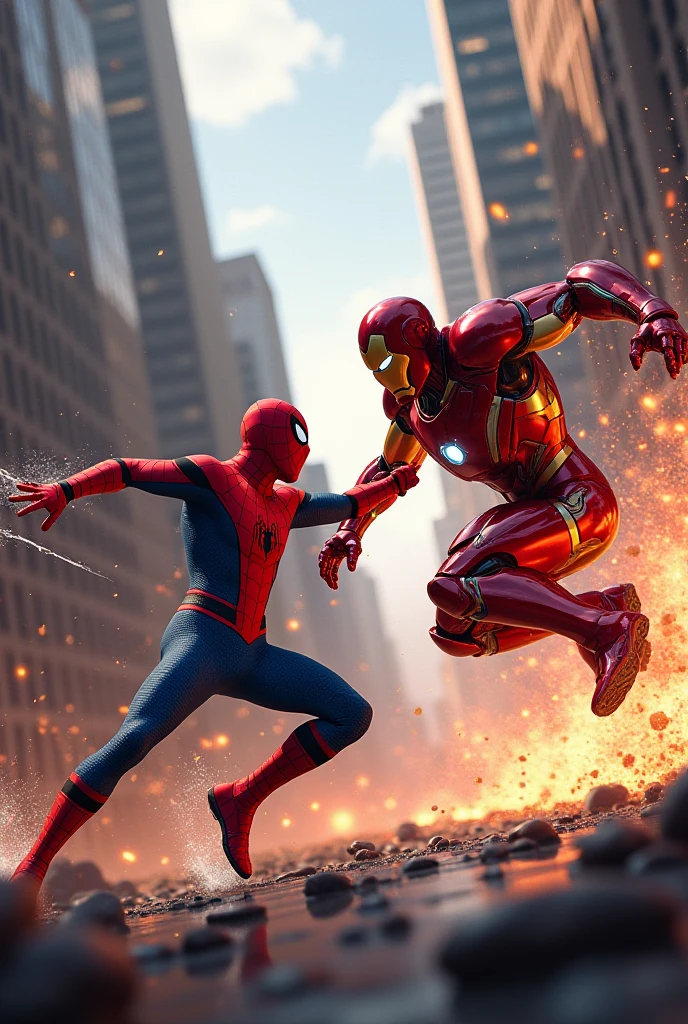 Iron Man with tank and spider Man