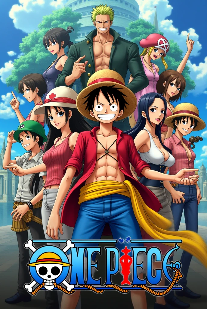 One Piece in cyberpunk style