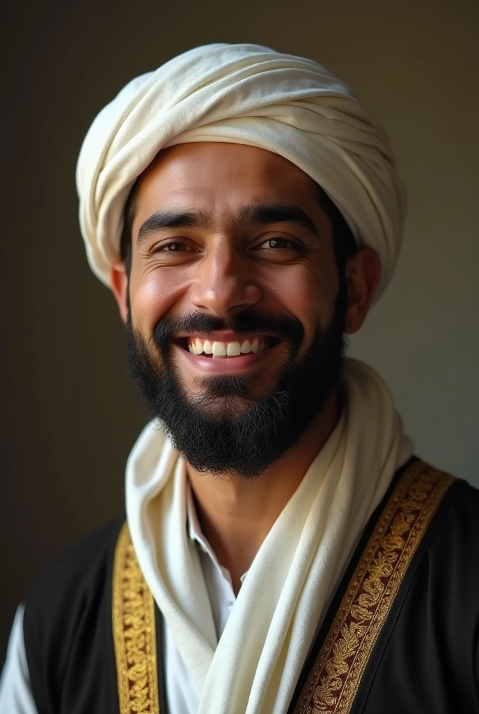 A muslim man smiling