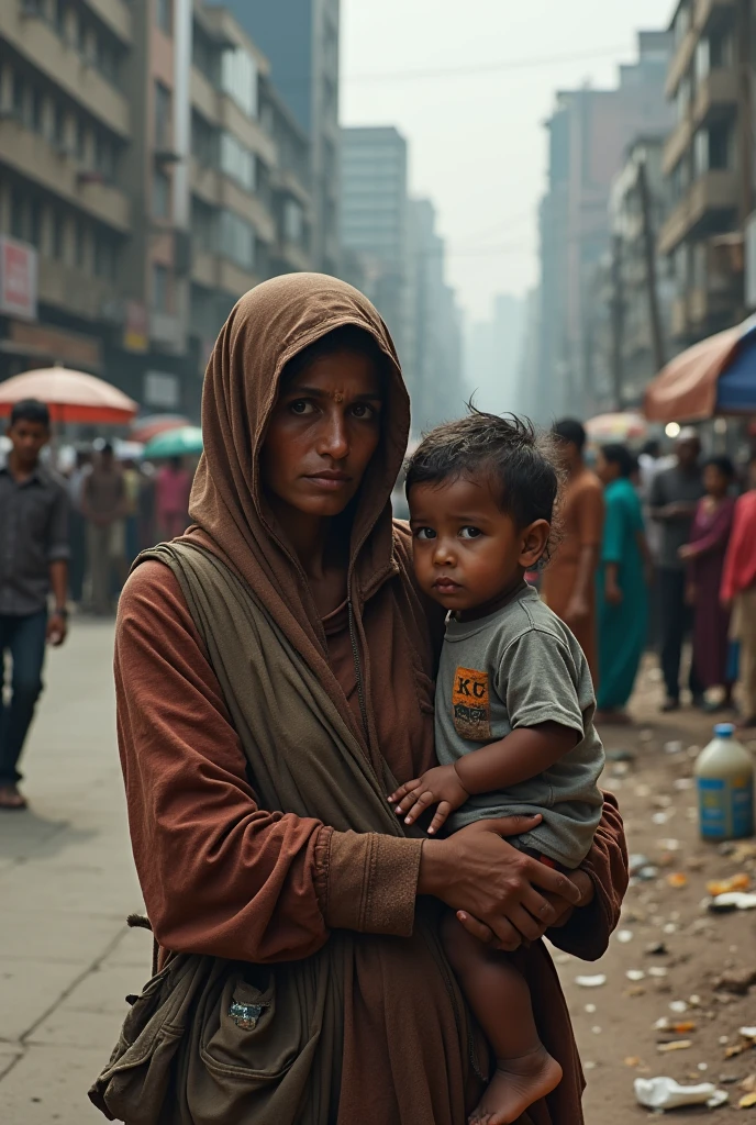 Very Poor people in India Street