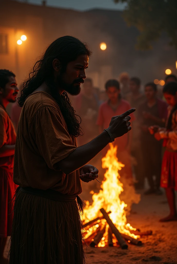 A hindu man taking ganapati murty Muslim peoples scared by the Hindu man

