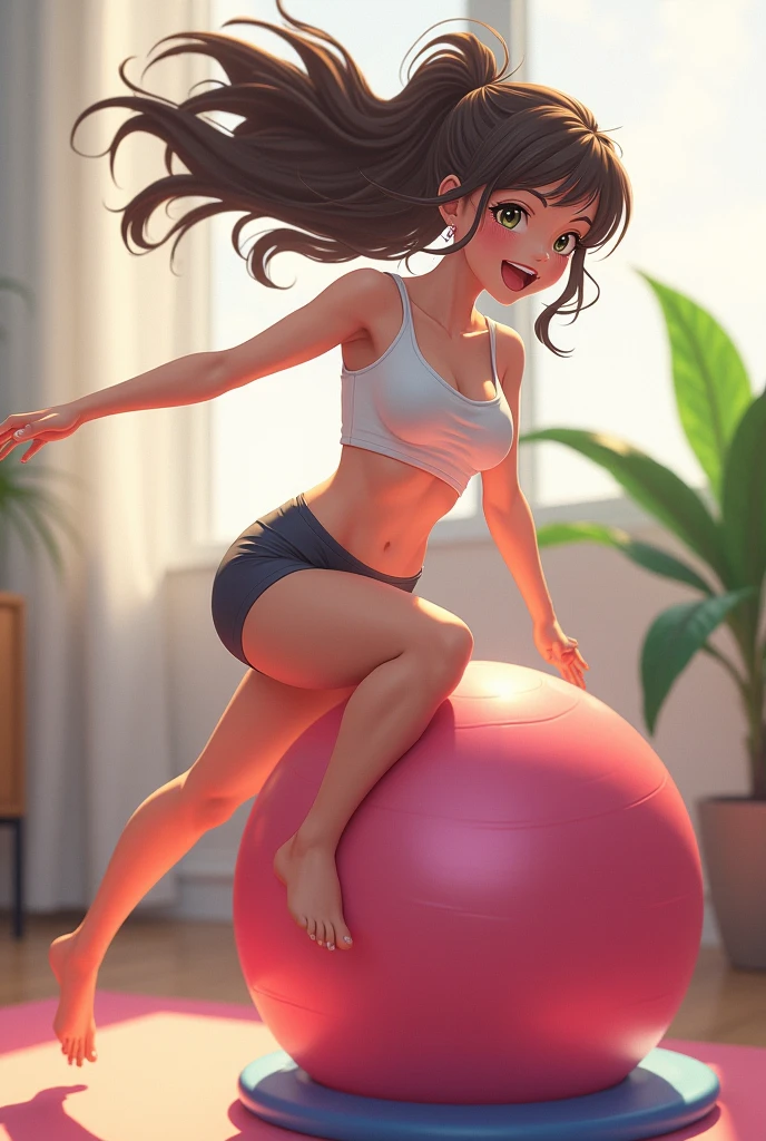 Best high Quality image, very detailed textures, carefully detailed image, absurdres
{{((1character: 29 years old latina dark-tan-skin black-haired girl), (tan skin, blue-grey eyes, calm smile, absolute feminine beauty, long black hair with a pink flower at left side, thin pale lips, big breasts, voluptuous body, round big butt, beautiful arms, beautiful legs, modeling sexy on the floor), (red one-piece fitness leotard, green shoes), (house vliving room))}}